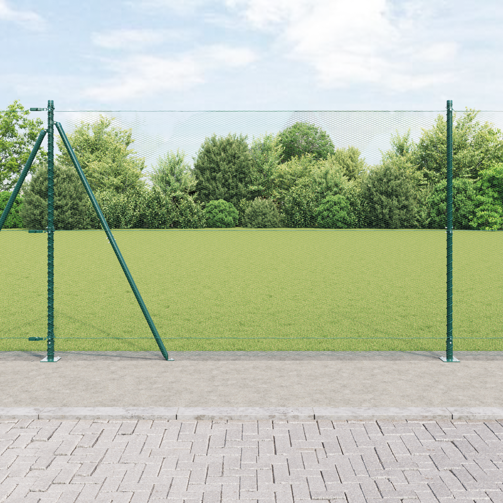 Hexagon Fence Green 1.5x10 m Steel