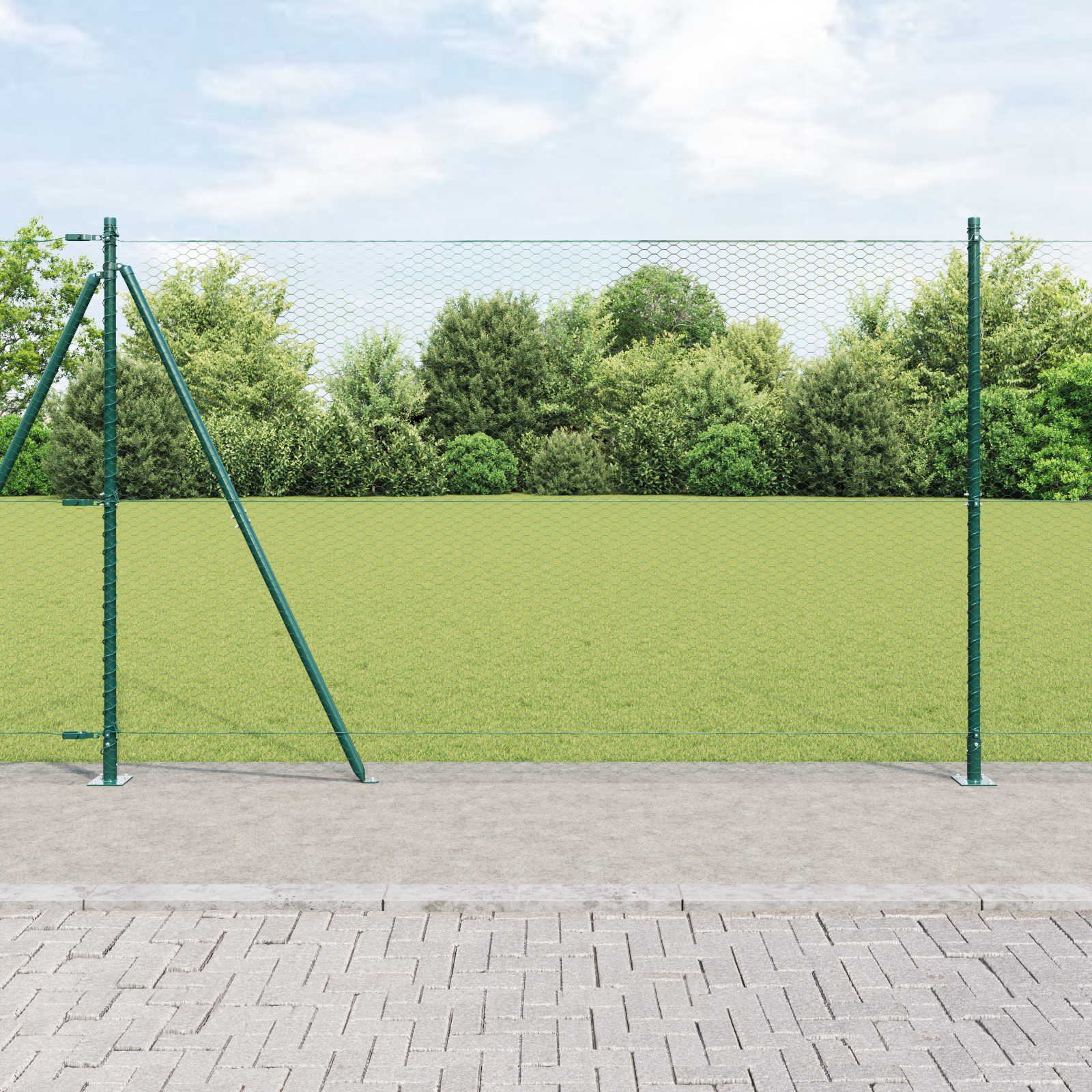 Hexagon Fence Green 1.6x10 m Steel