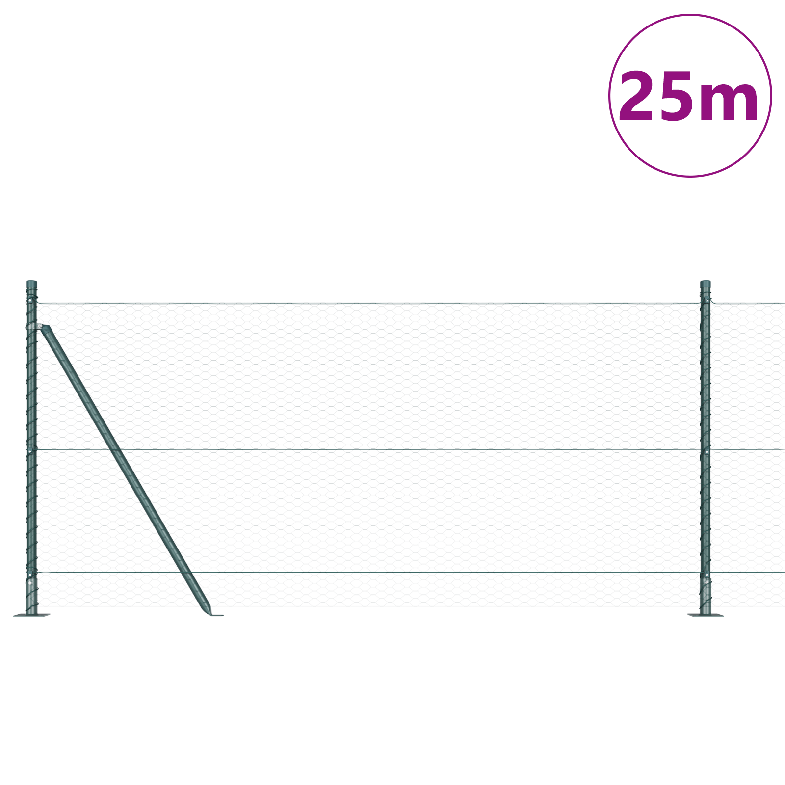 Hexagon Fence Green 0.8x25 m Steel - Image 3