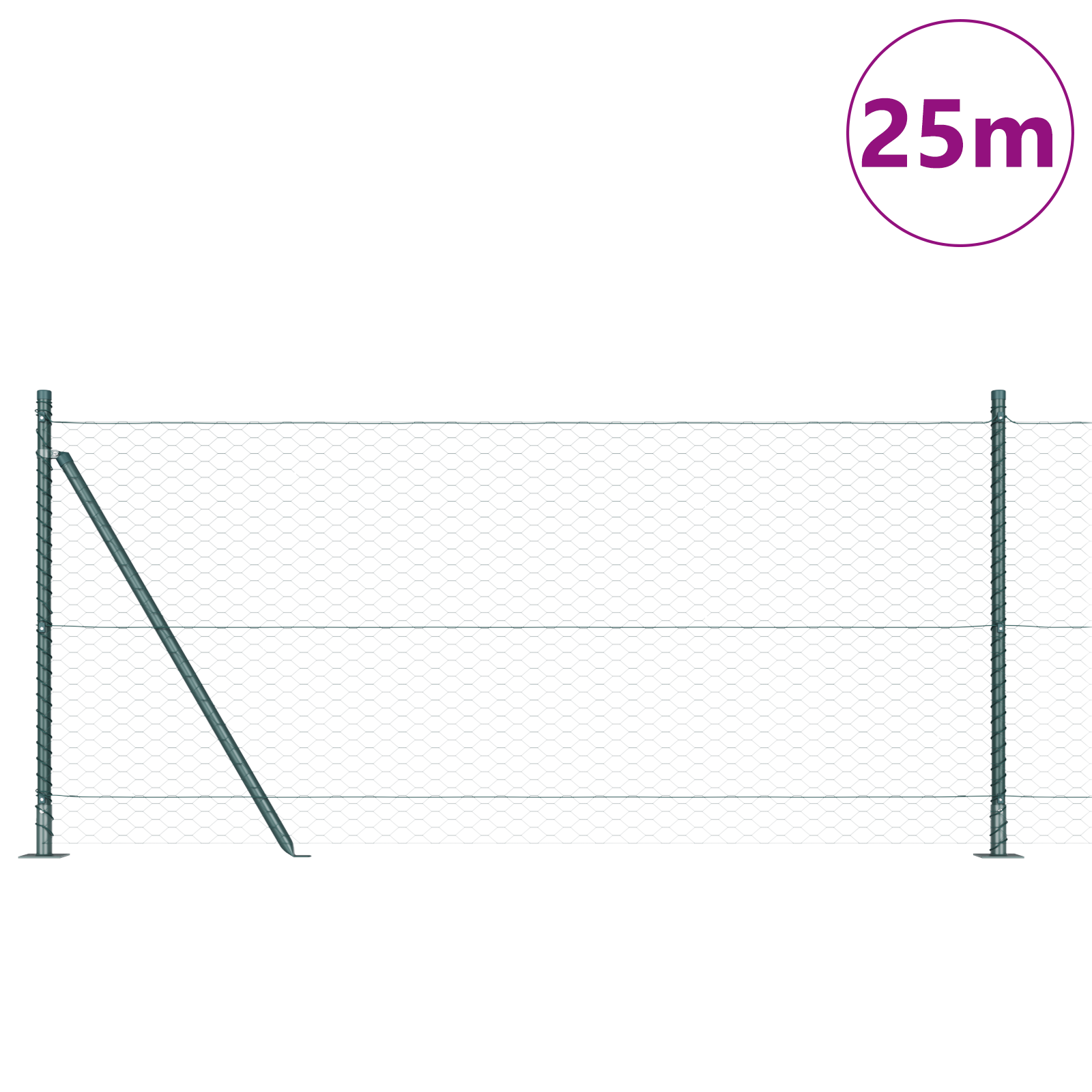Hexagon Fence Green 0.8x25 m Steel - Image 3
