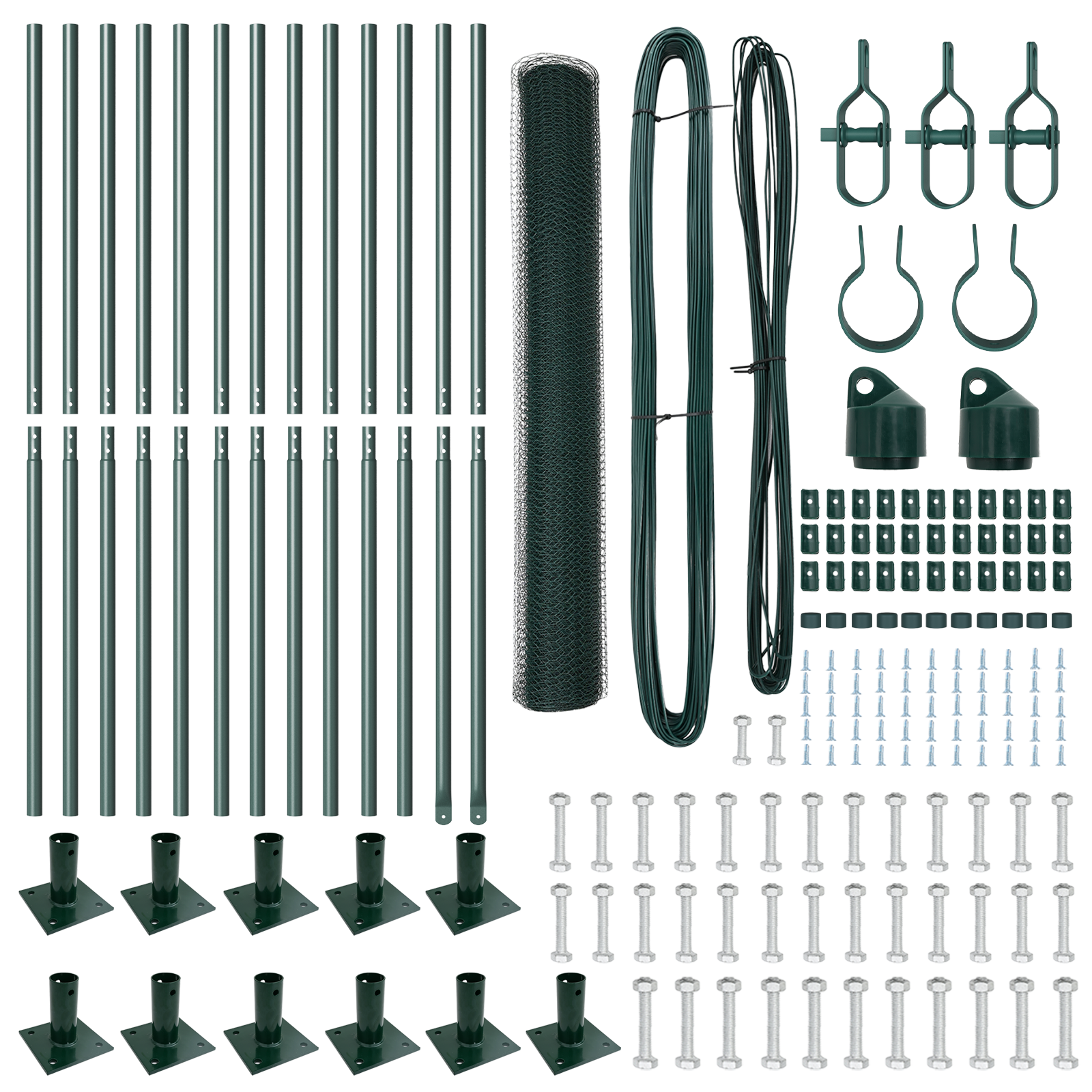 Fencing Set Set of 2 Dark Green Galvanized Steel 25 x 1 m - Image 4