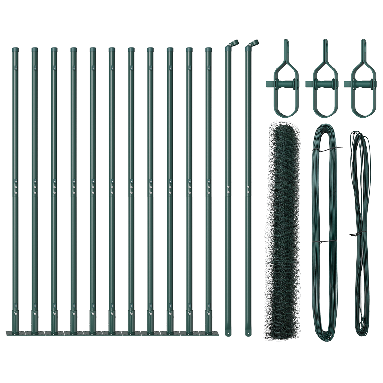 Fencing Set Set of 2 Forest green Steel 25 x 1 m Durable - Image 2