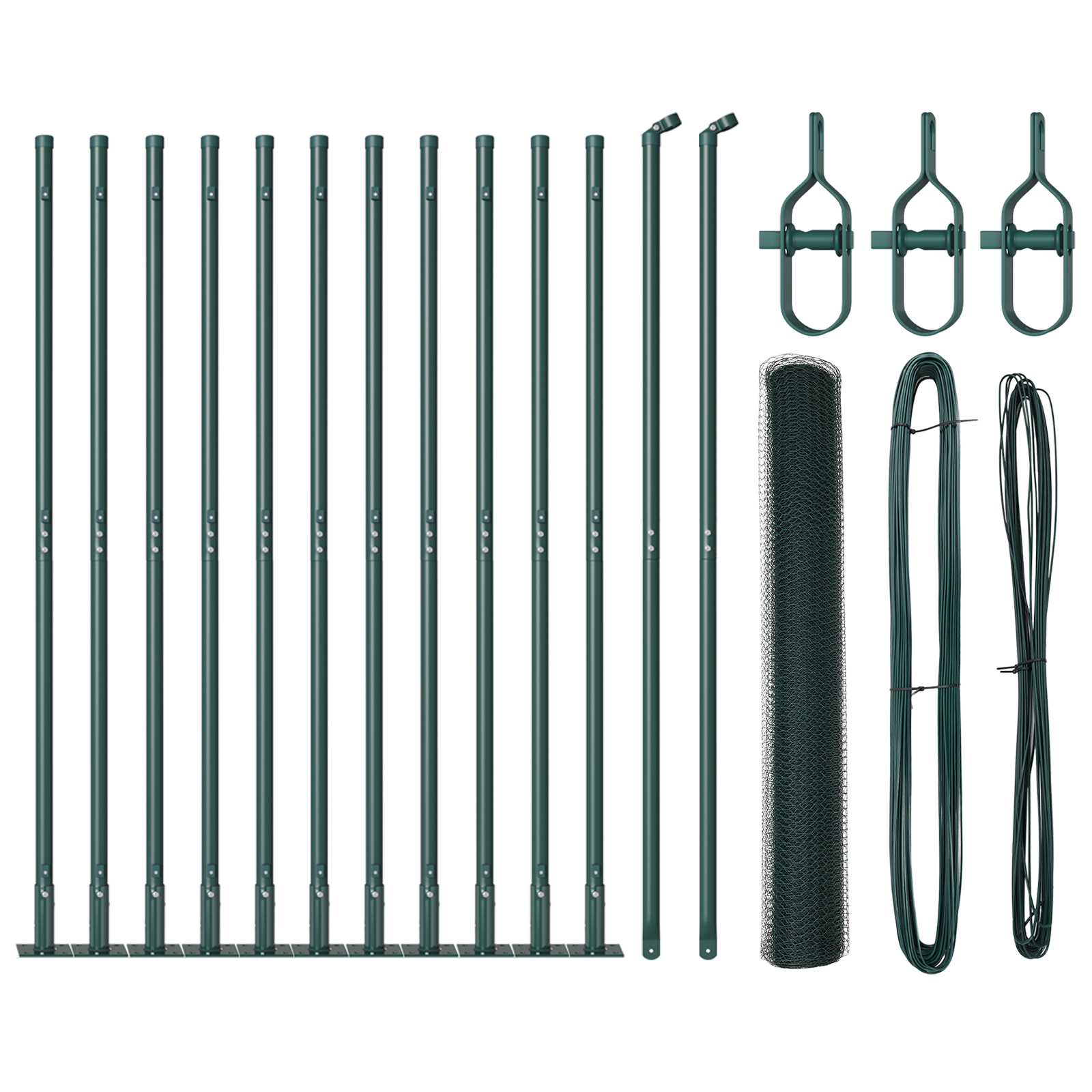 Fencing Set Set of 2 Green Powder-Coated Steel 25 x 1.2 m - Image 2