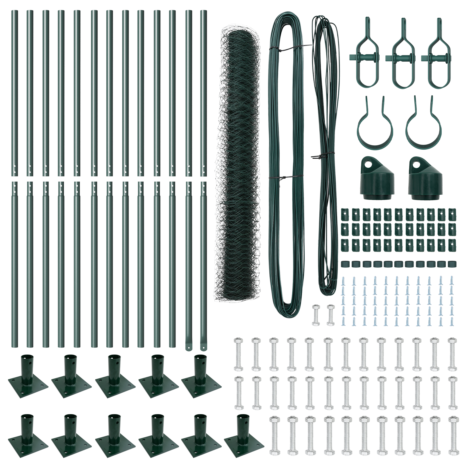 Fencing Set Set of 2 Green Steel 25 x 1.2 m Durable - Image 4