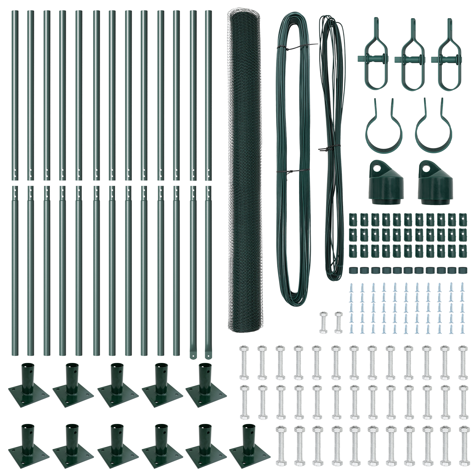 Fencing Set Set of 2 Green Metal, PVC 25 x 1.5 m Durable - Image 4