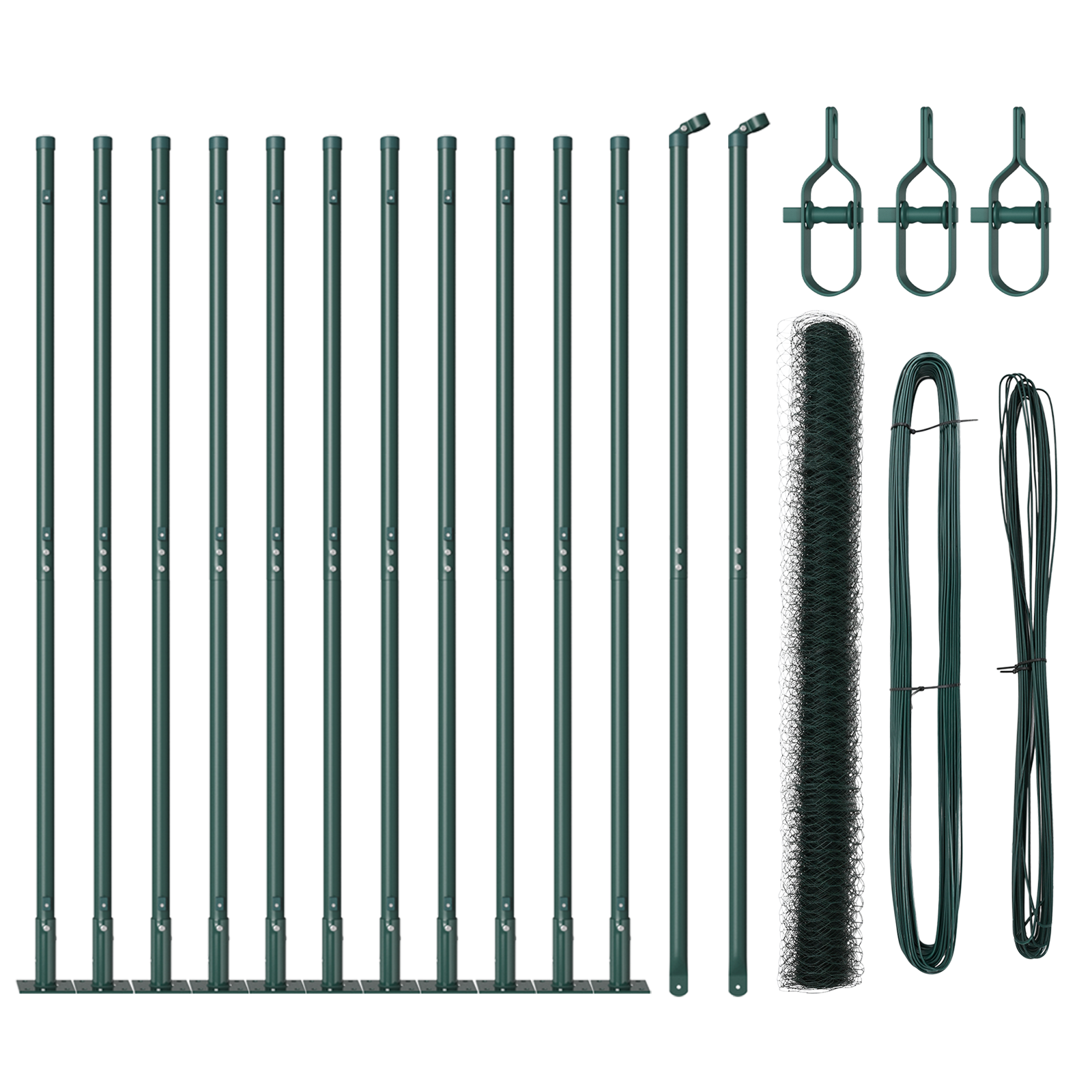 Fencing Set Set of 2 Green Powder-Coated Steel 25 x 1.5 m - Image 2