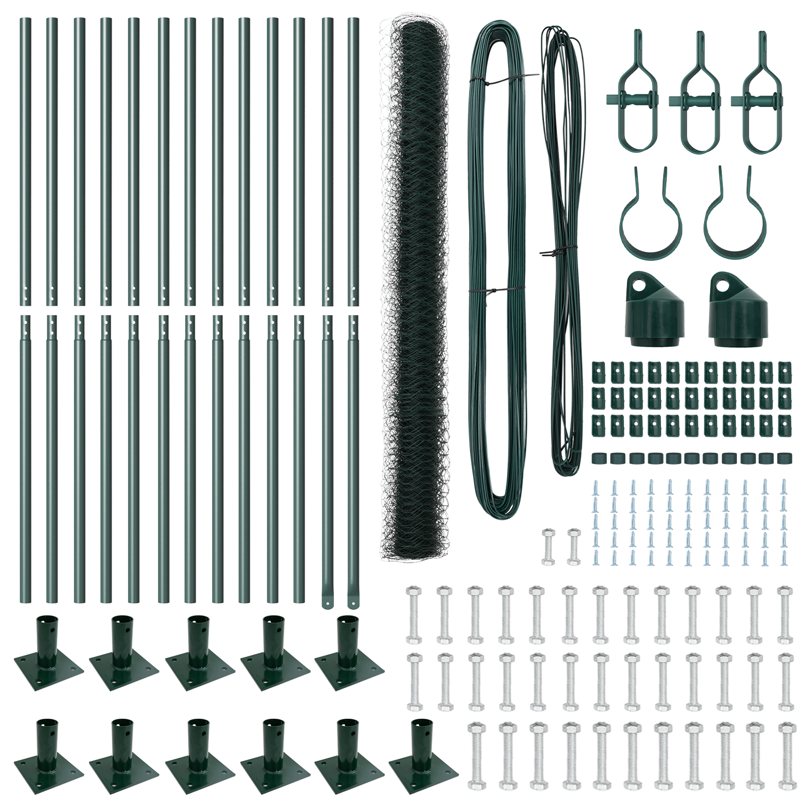 Fencing Set Set of 2 Green Powder-Coated Steel 25 x 1.5 m - Image 4