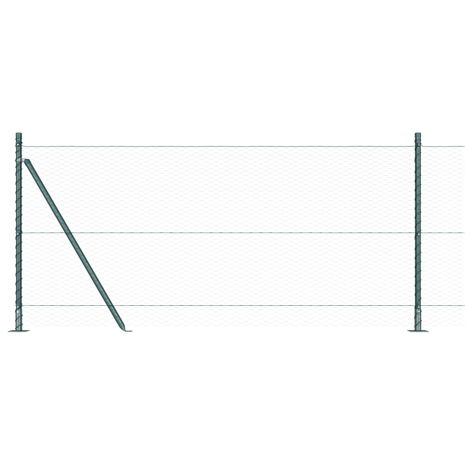 Hexagon Fence Green 1x50 m Steel - Image 6