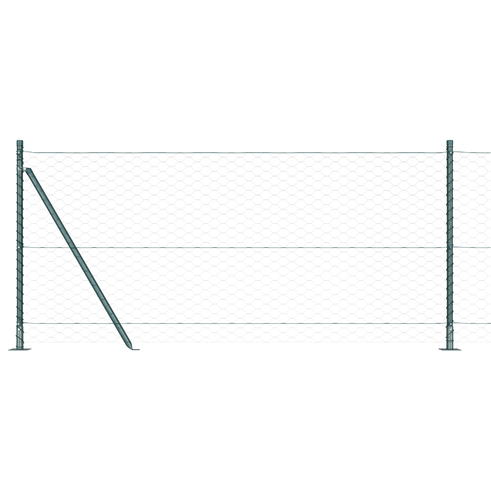 Hexagon Fence Green 1x50 m Steel - Image 6