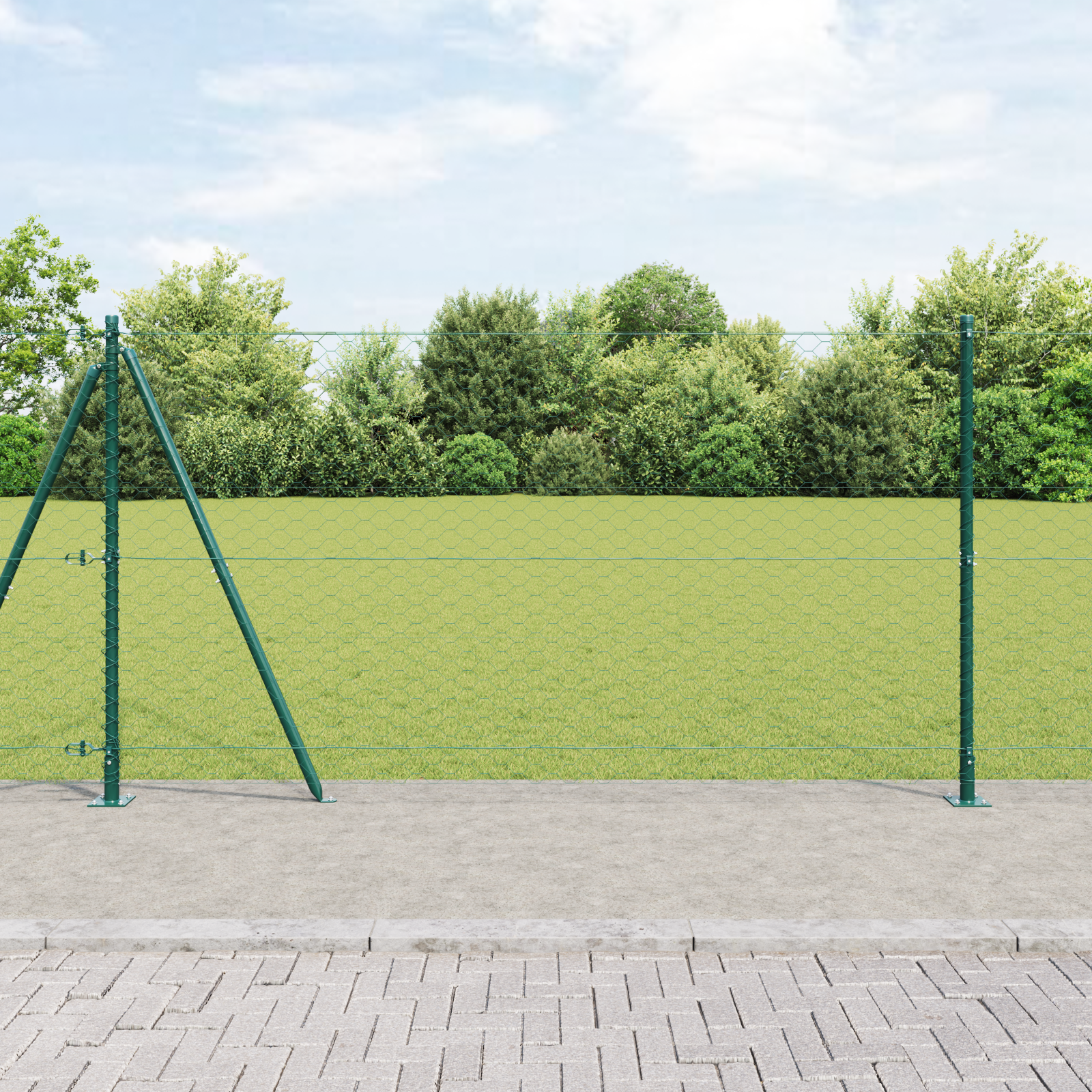 Hexagon Fence Green 1.2x50 m Steel