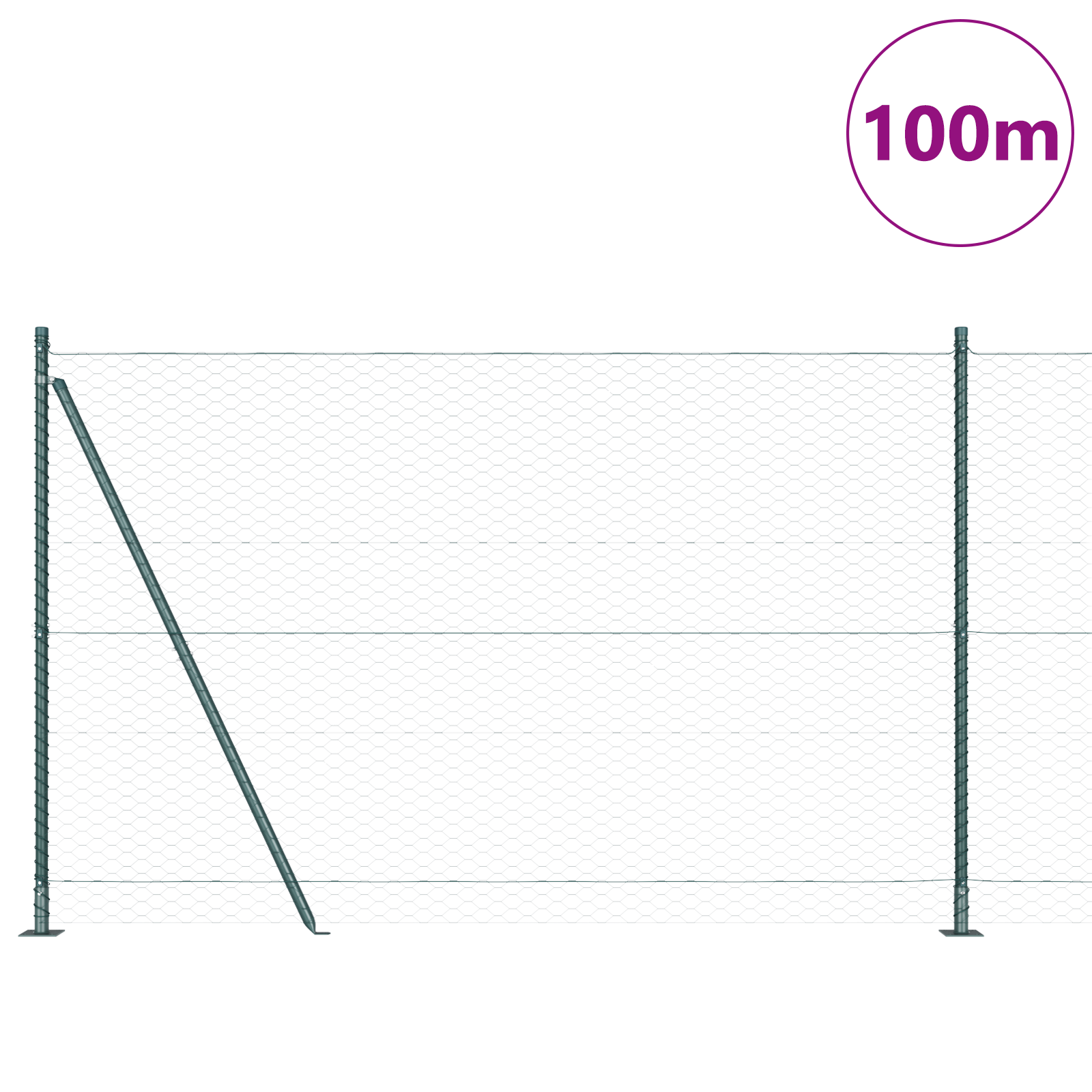 Hexagon Fence Green 1.4x100 m Steel - Image 3