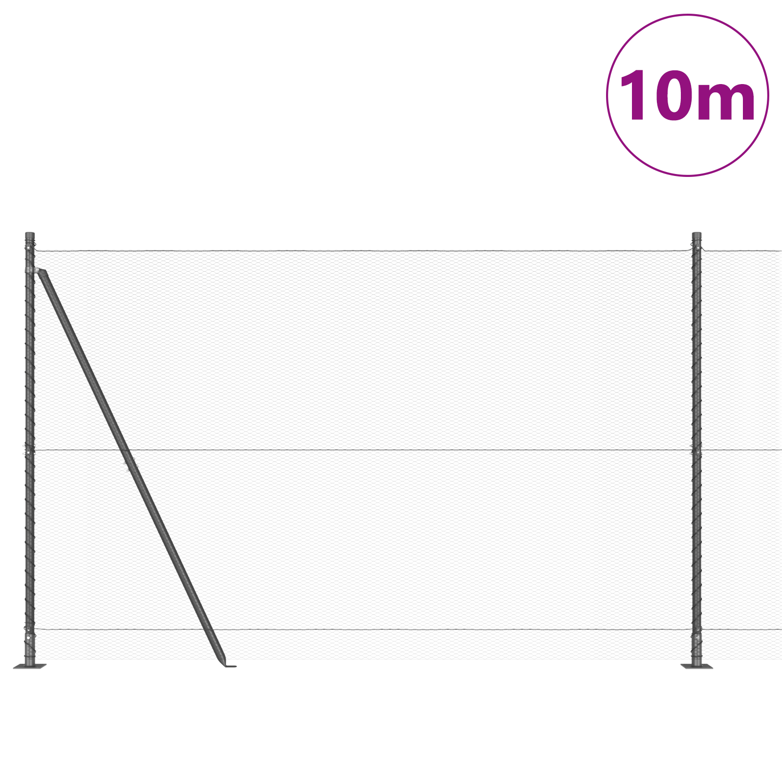 Hexagon Fence Grey 1.4x10 m Steel - Image 3