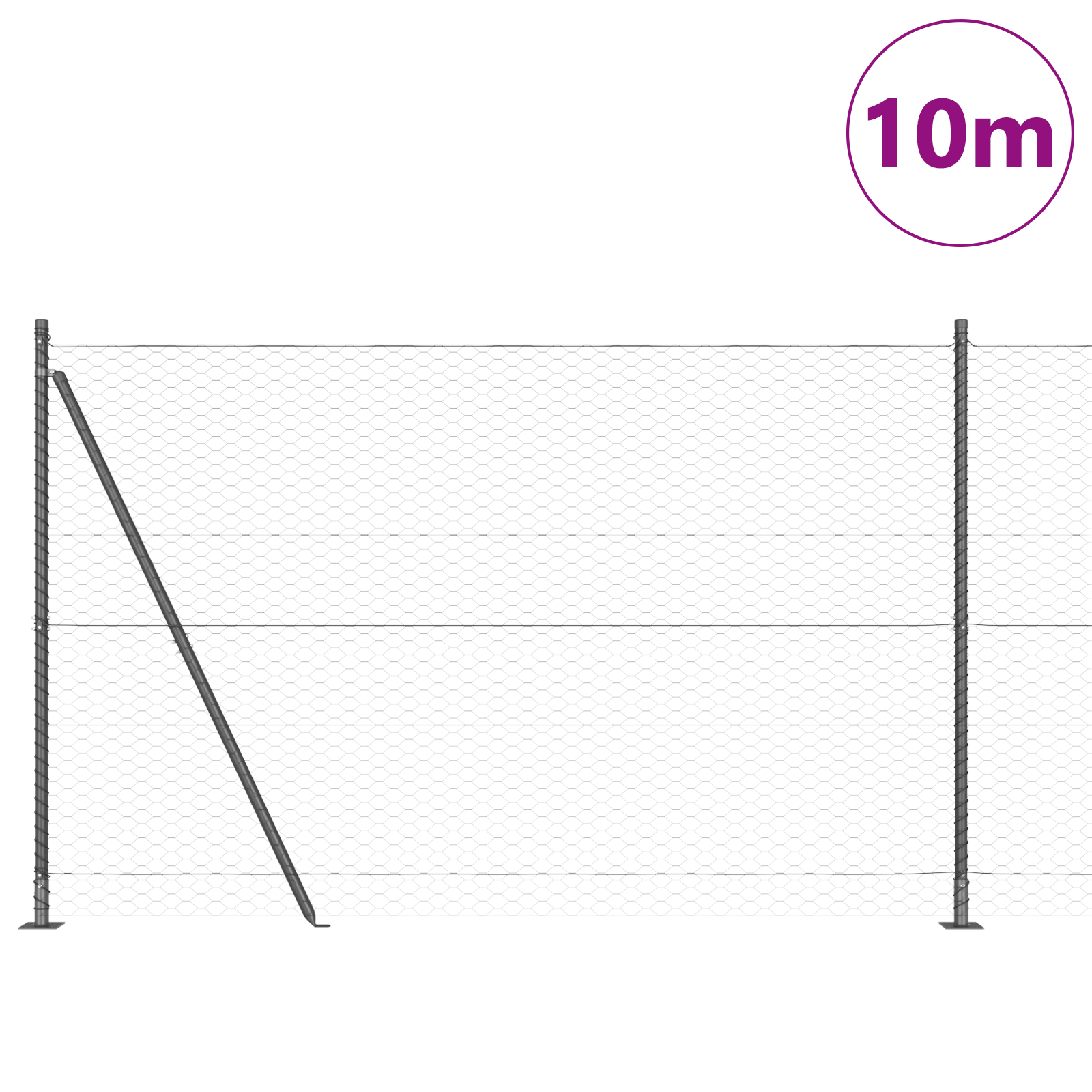 Hexagon Fence Grey 1.4x10 m Steel - Image 3