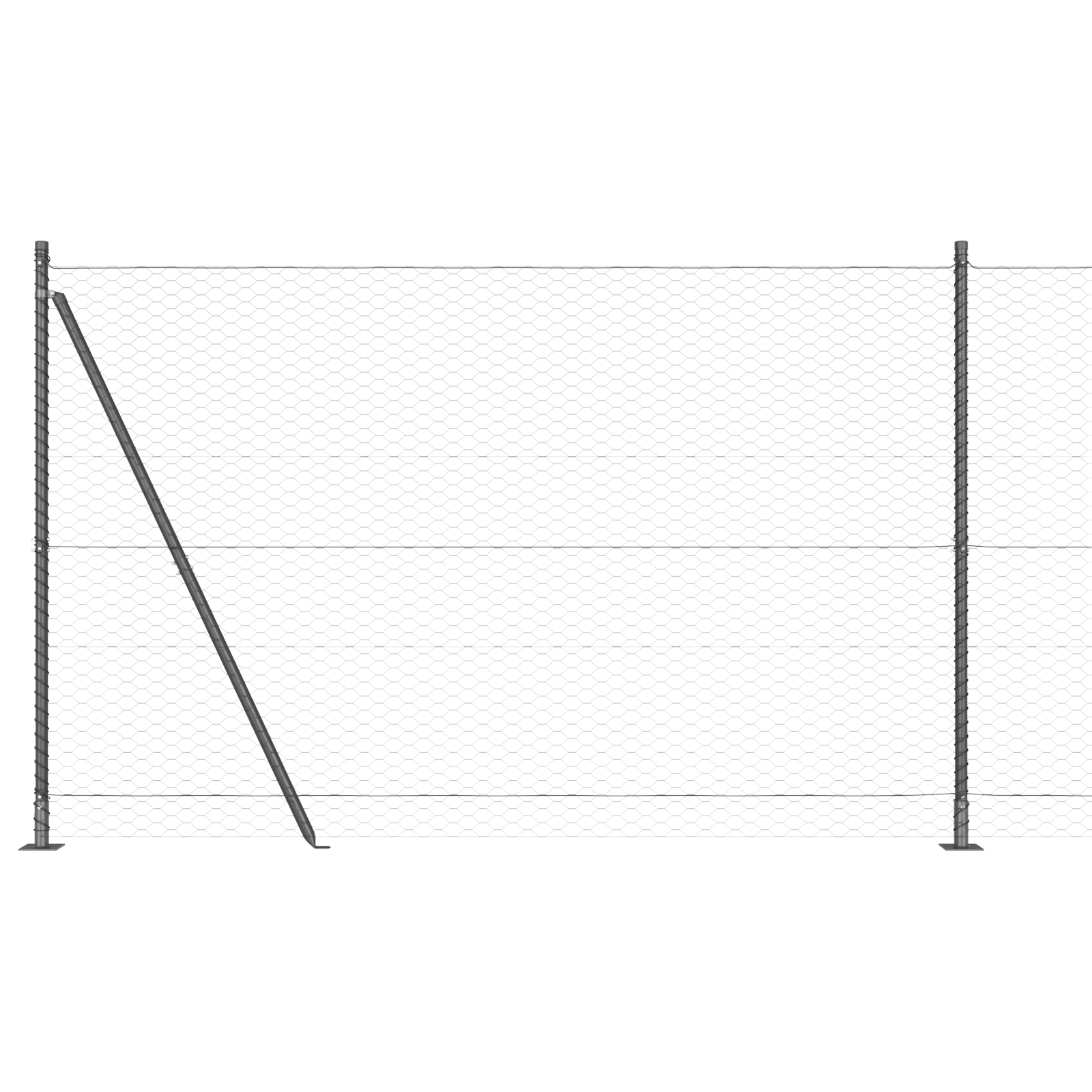 Hexagon Fence Grey 1.4x10 m Steel - Image 6