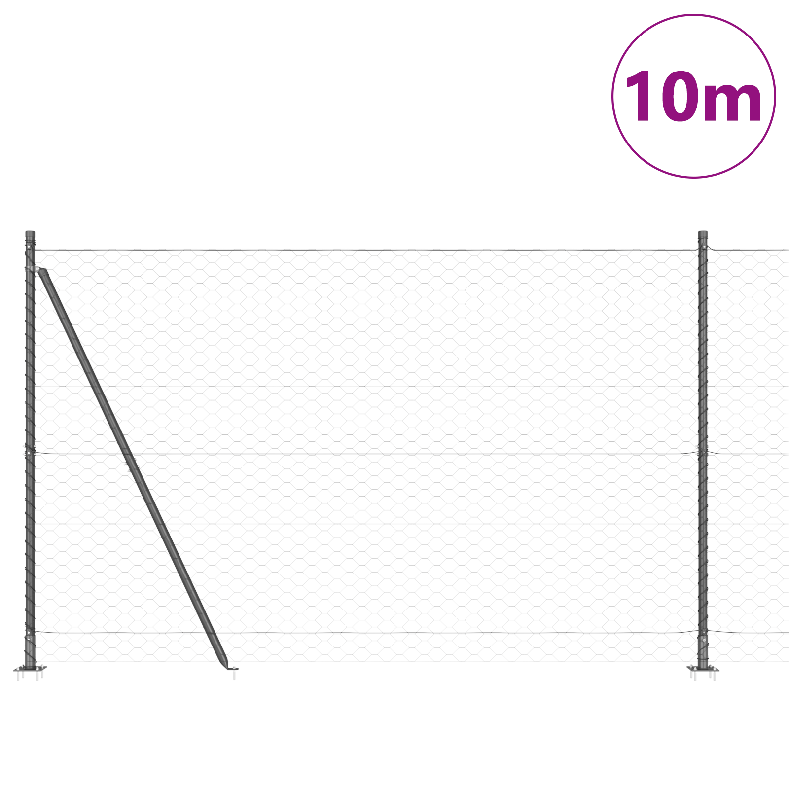Hexagon Fence Grey 1.4x10 m Steel - Image 3