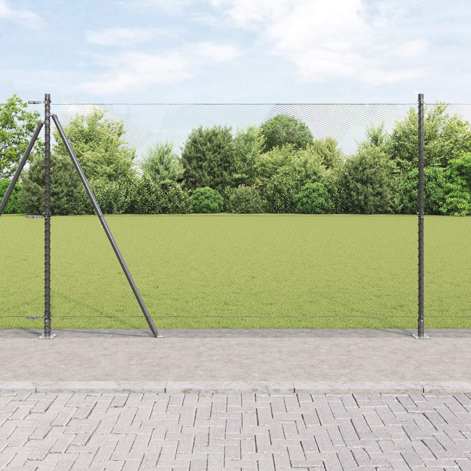 Hexagon Fence Grey 1.6x10 m Steel