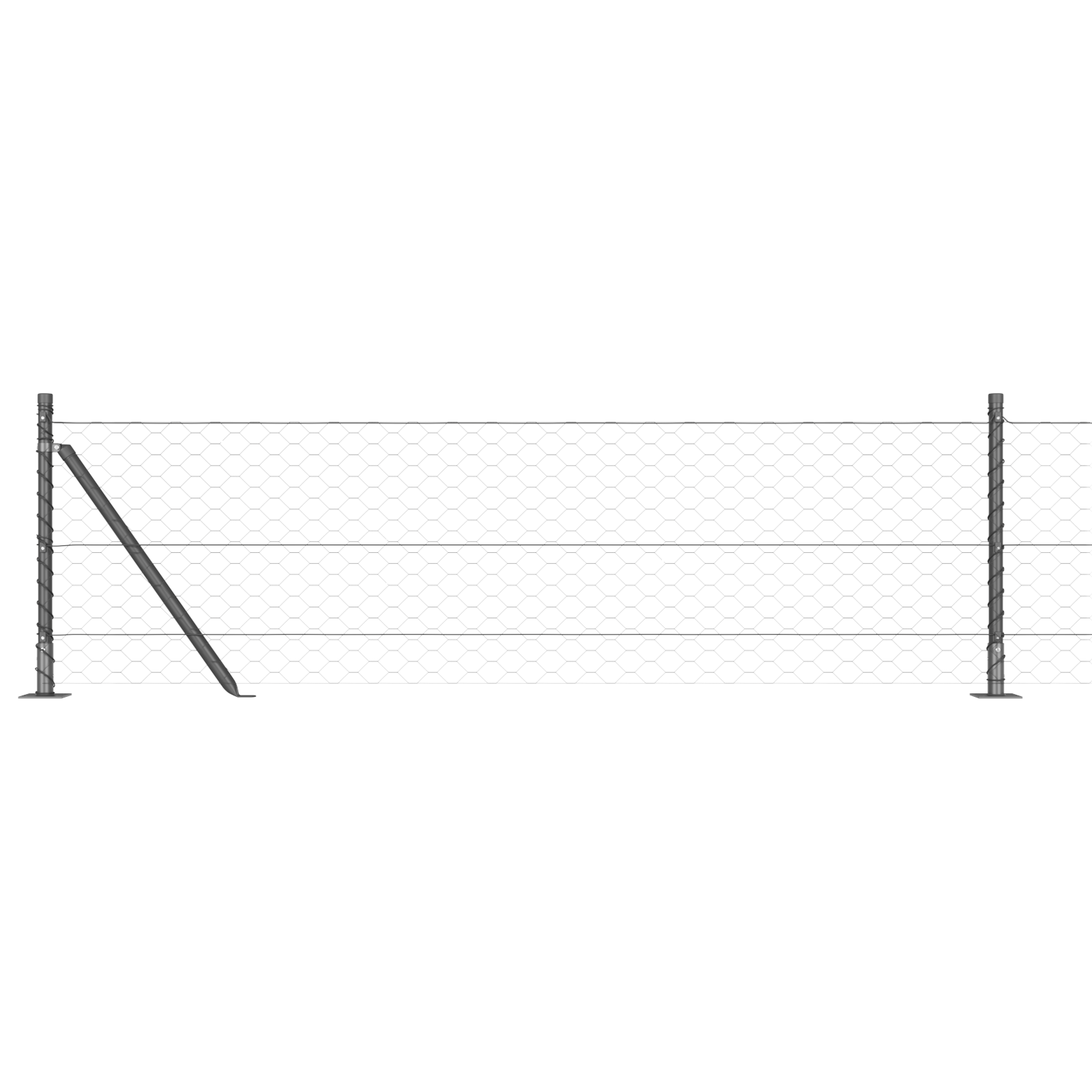 Hexagon Fence Grey 0.4x25 m Steel - Image 6