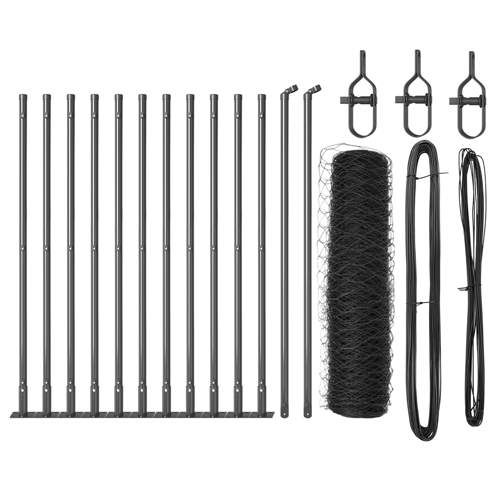 Fencing Set Set of 2 Grey Powder-Coated Steel 25 x 0.5 m - Image 2
