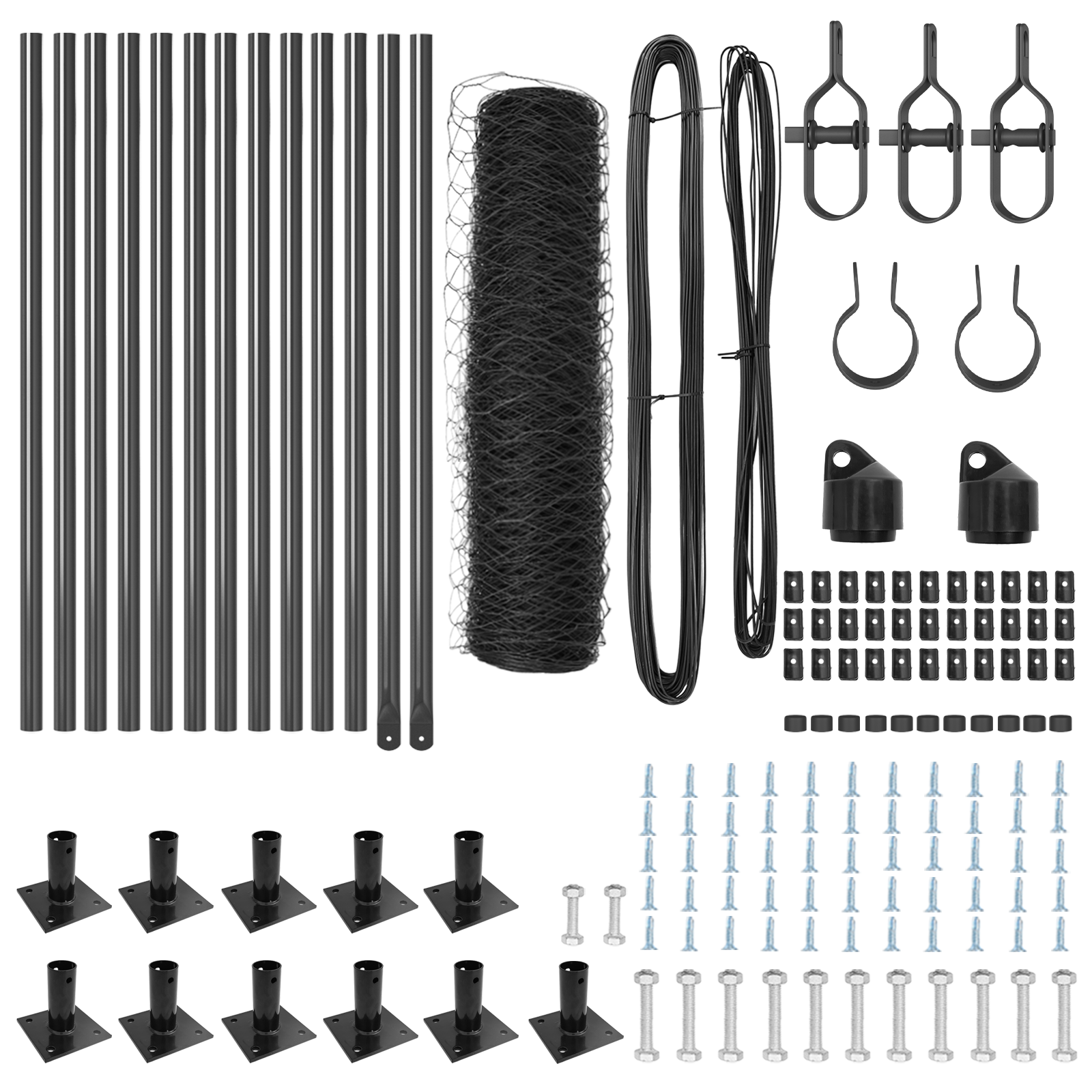 Fencing Set Set of 2 Grey Powder-Coated Steel 25 x 0.5 m - Image 4