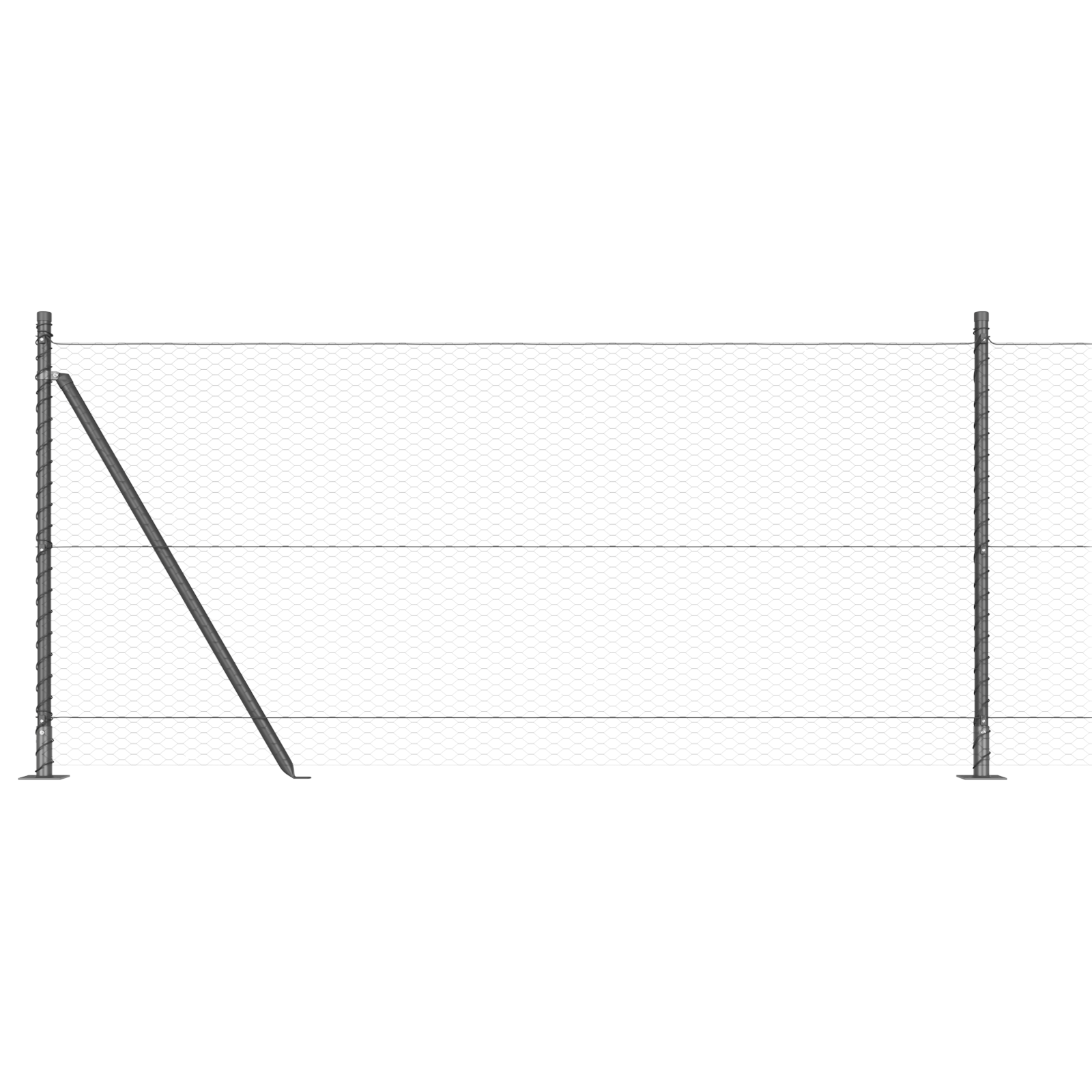 Hexagon Fence Grey 0.8x25 m Steel - Image 6