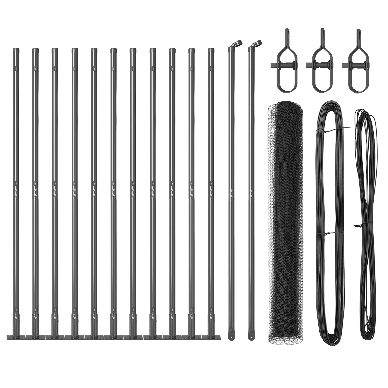 Fencing Set Set of 2 Grey Steel 25 x 1 m Durable - Image 2