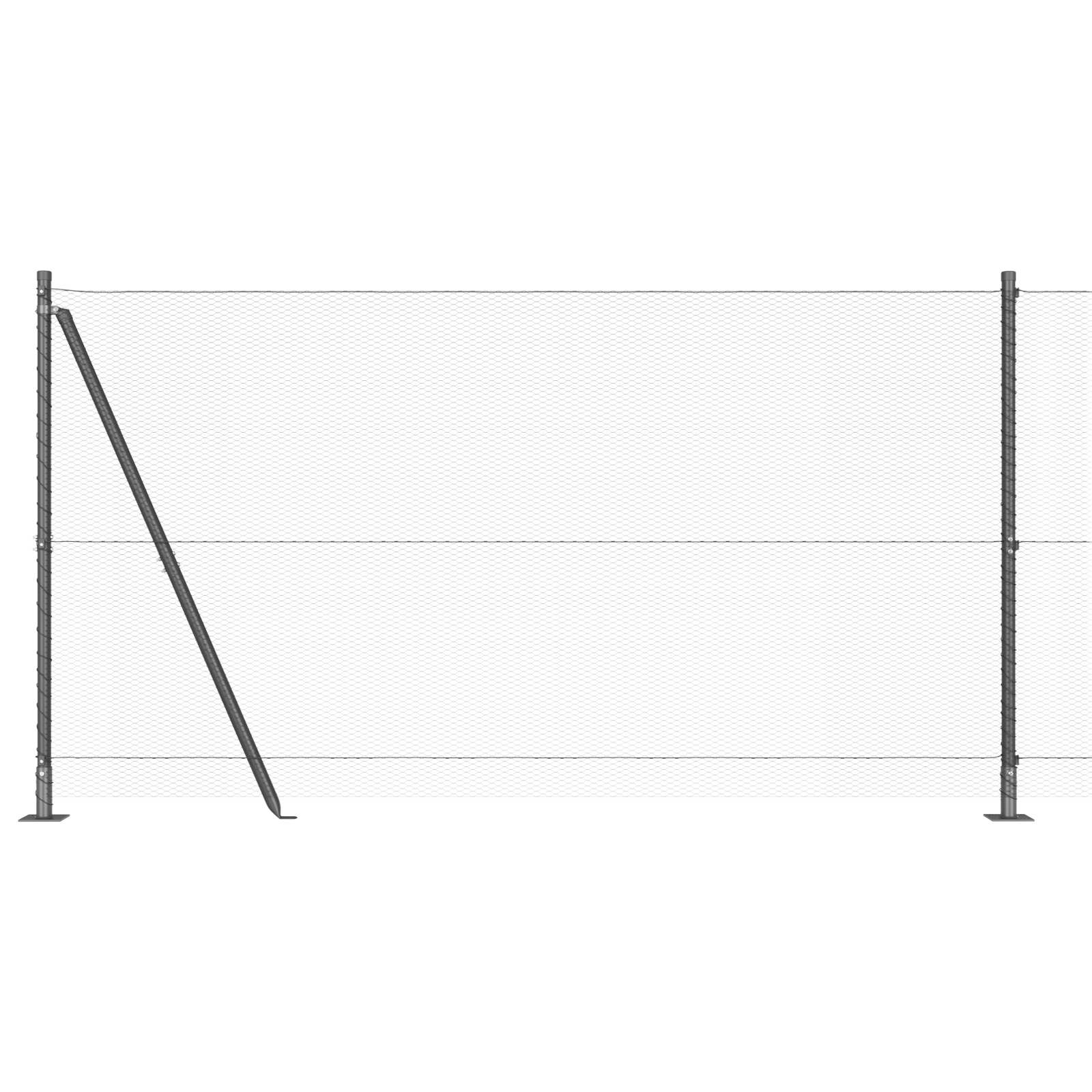 Fencing Set Set of 2 Grey Steel 25 x 1.2 m Durable - Image 6