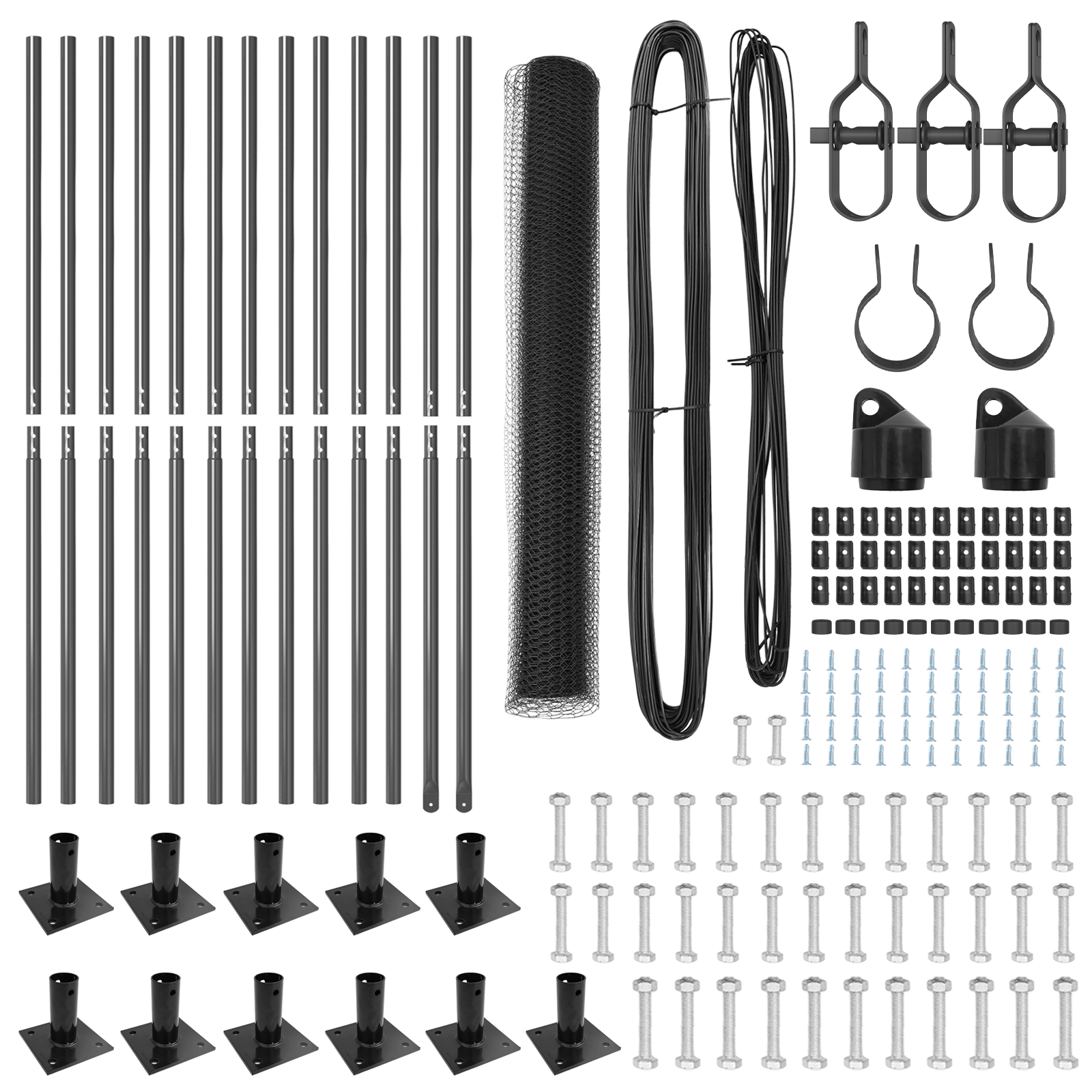 Fencing Set Set of 2 Grey Powder-Coated Steel 25 x 1.2 m Tough - Image 5