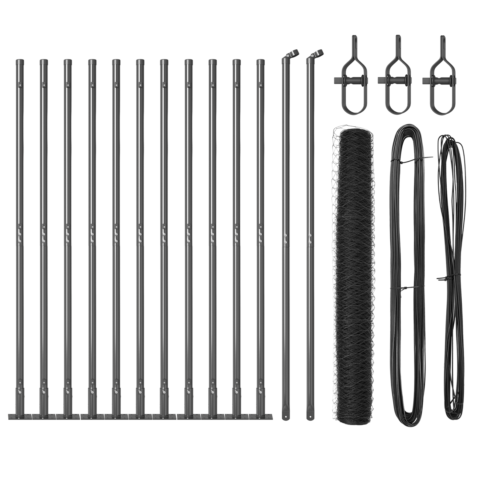 Fencing Set Set of 2 Grey Metal 25 x 1.2 m Durable - Image 2