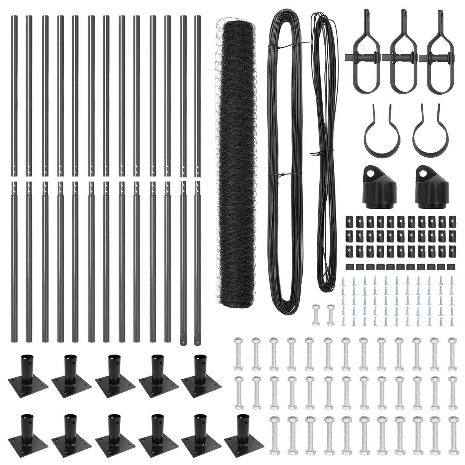 Fencing Set Set of 2 Grey Metal 25 x 1.2 m Durable - Image 4