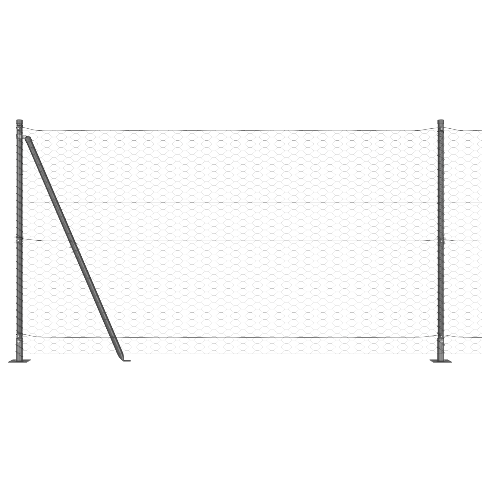 Hexagon Fence Grey 1.4x25 m Steel - Image 2