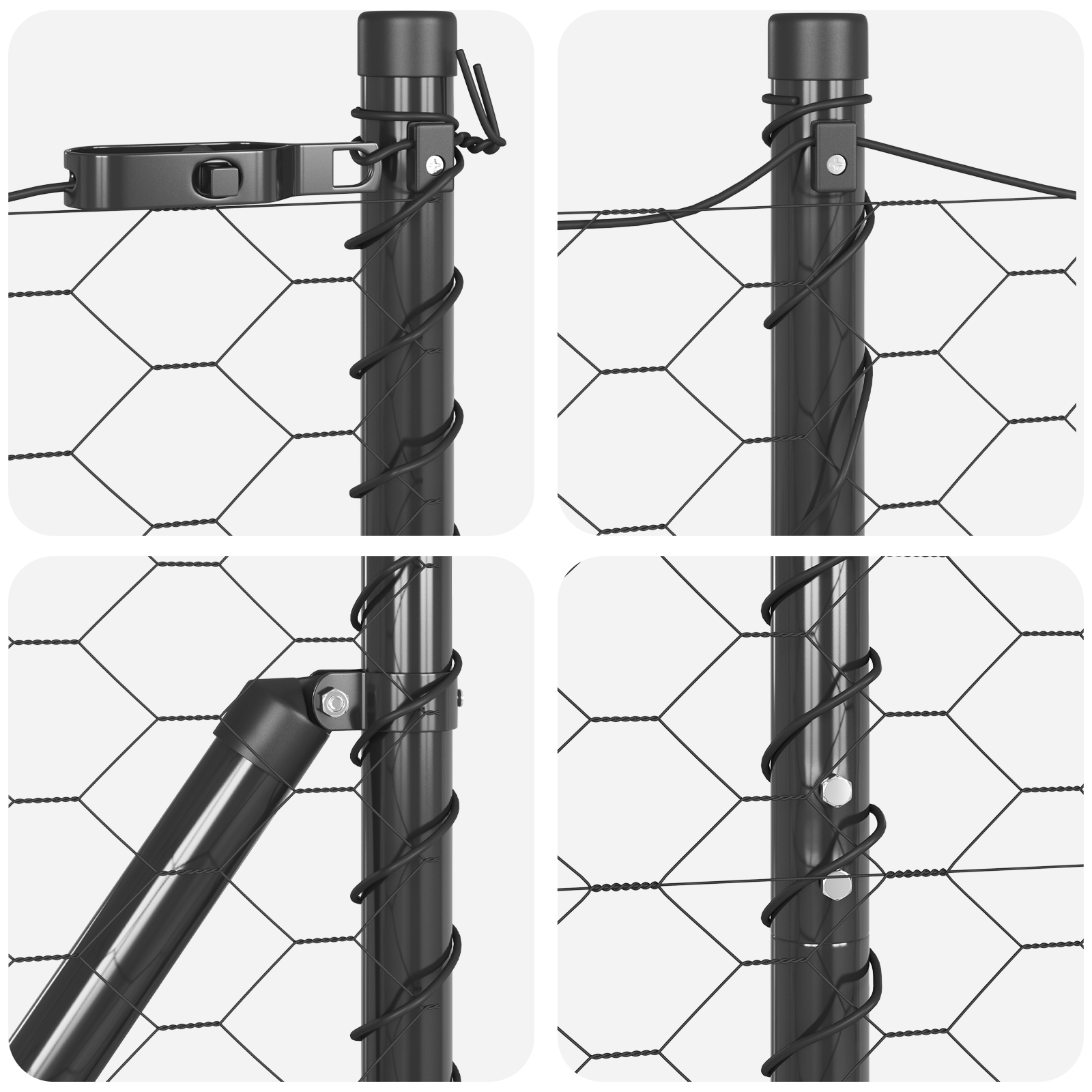 Hexagon Fence Grey 1.4x25 m Steel - Image 7