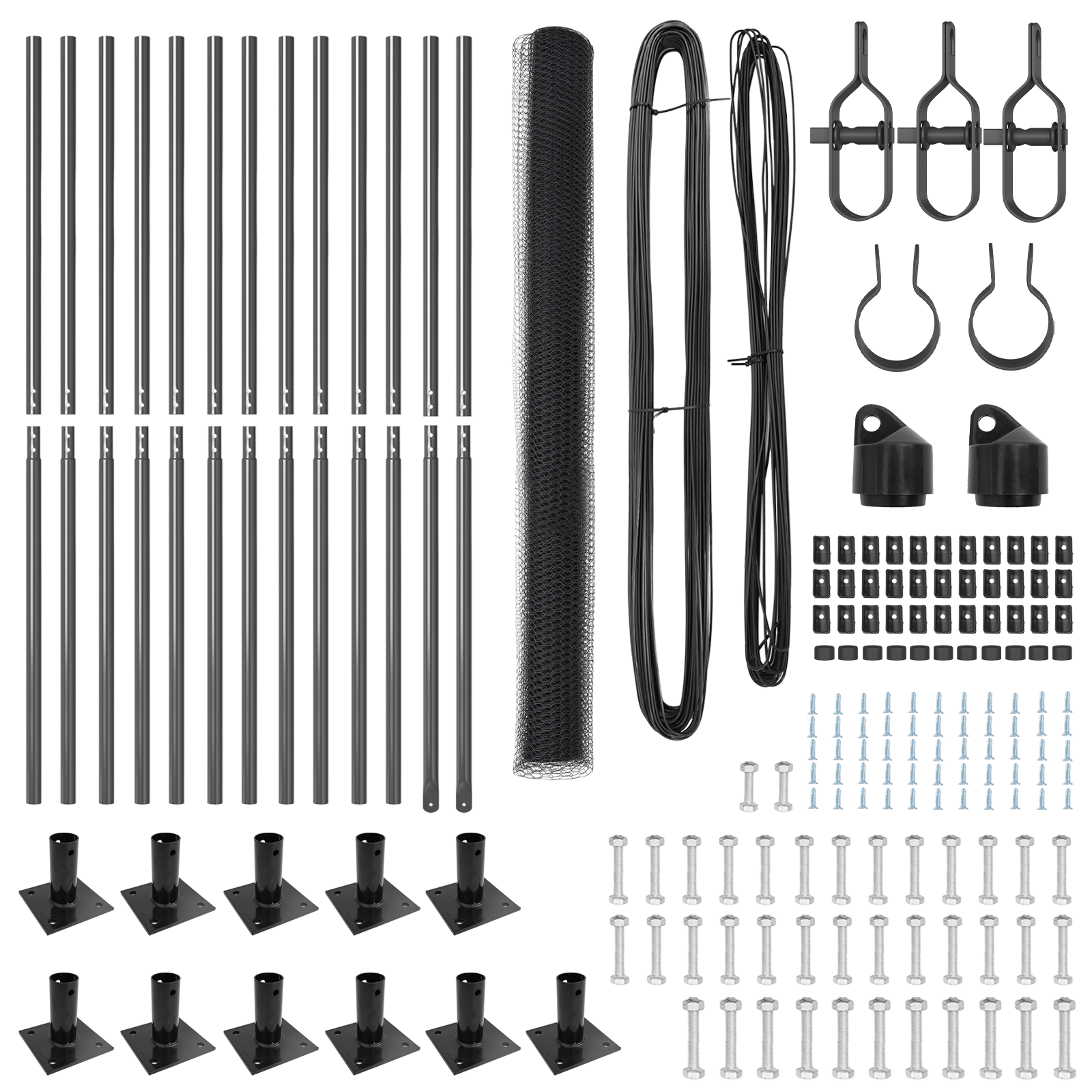 Fencing Set Set of 2 Grey Metal 25 x 1.5 m Durable - Image 5