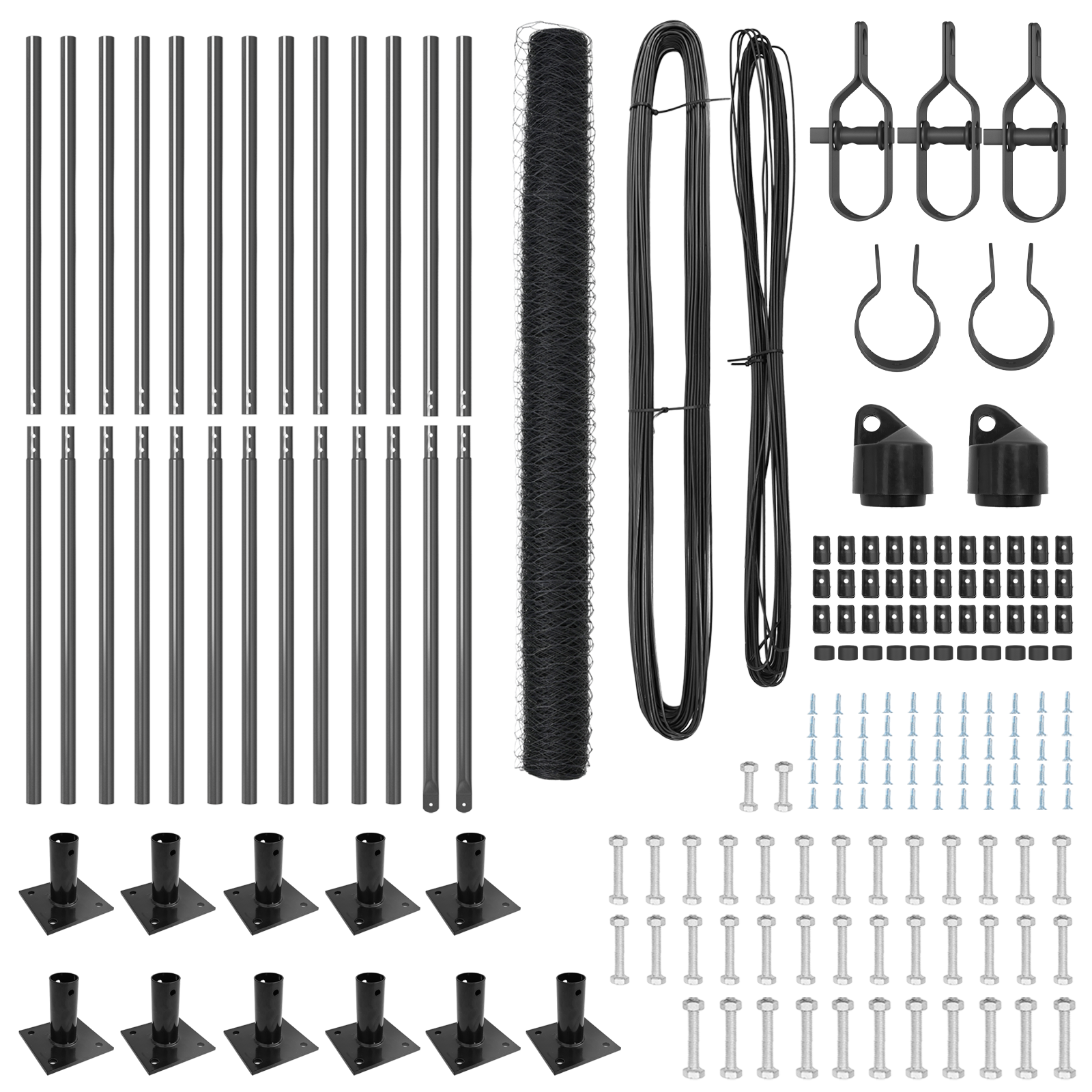 Fencing Set Set of 2 Grey Steel 25 x 1.5 m Durable - Image 4