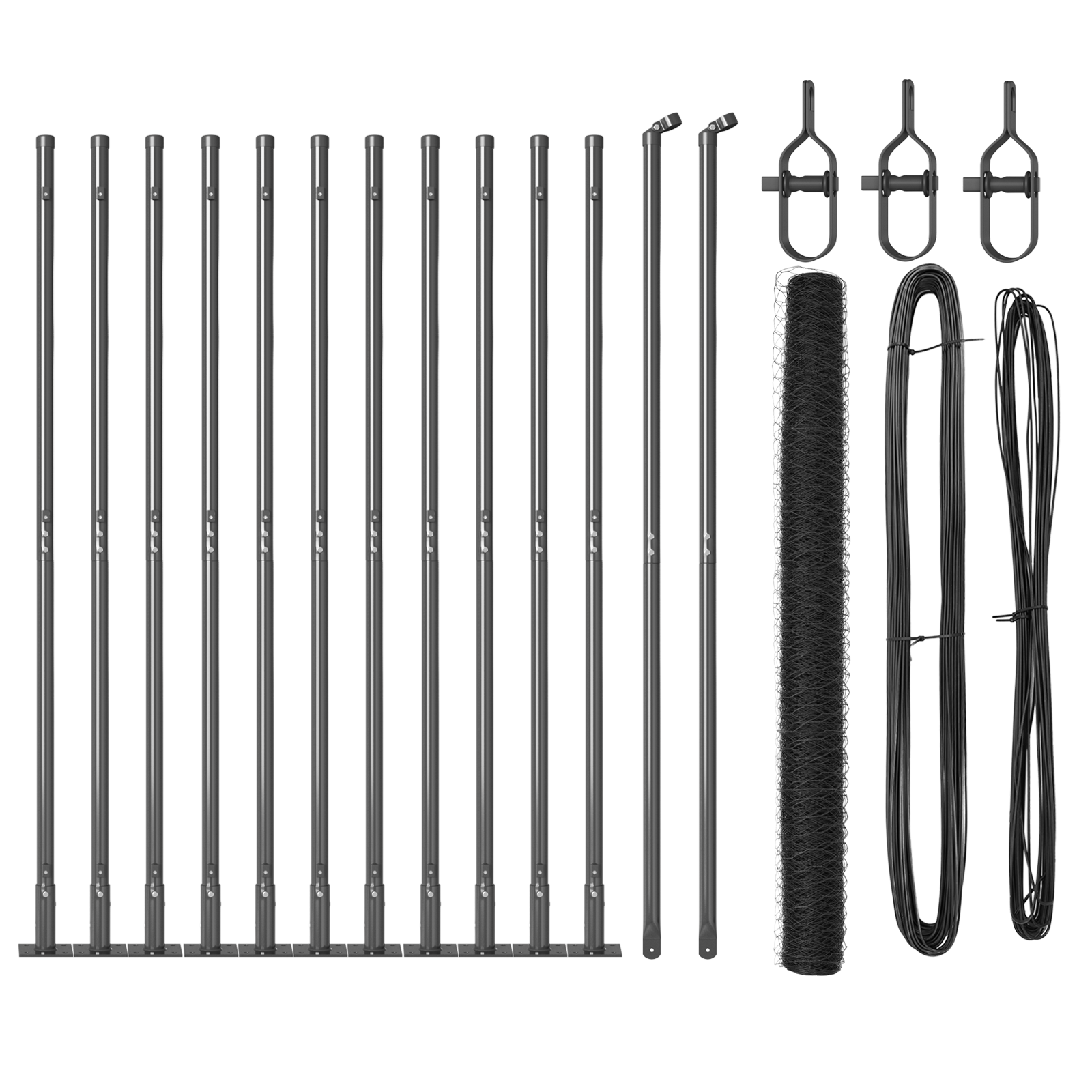 Fencing Set Set of 2 Grey Steel 25 x 1.5 m Durable - Image 2
