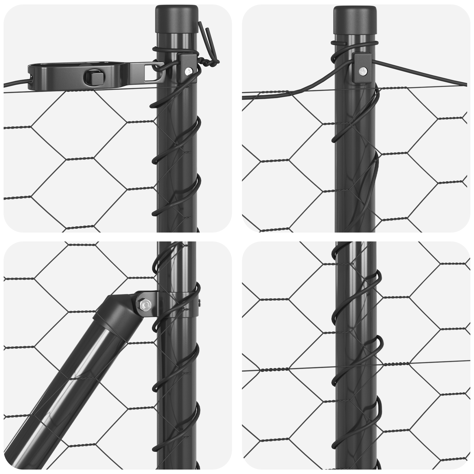 Hexagon Fence Grey 0.4x50 m Steel - Image 7