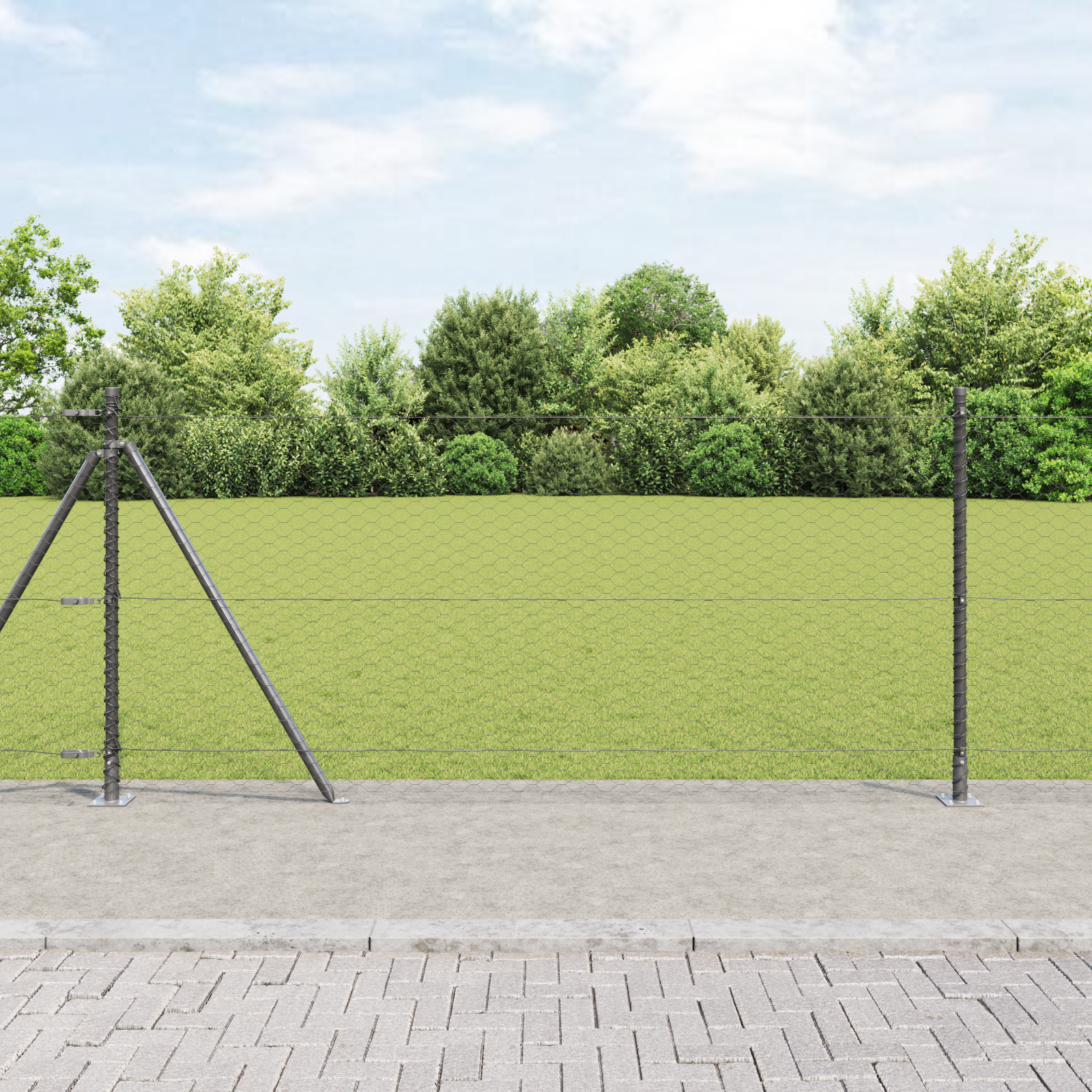 Hexagon Fence Grey 1x50 m Steel