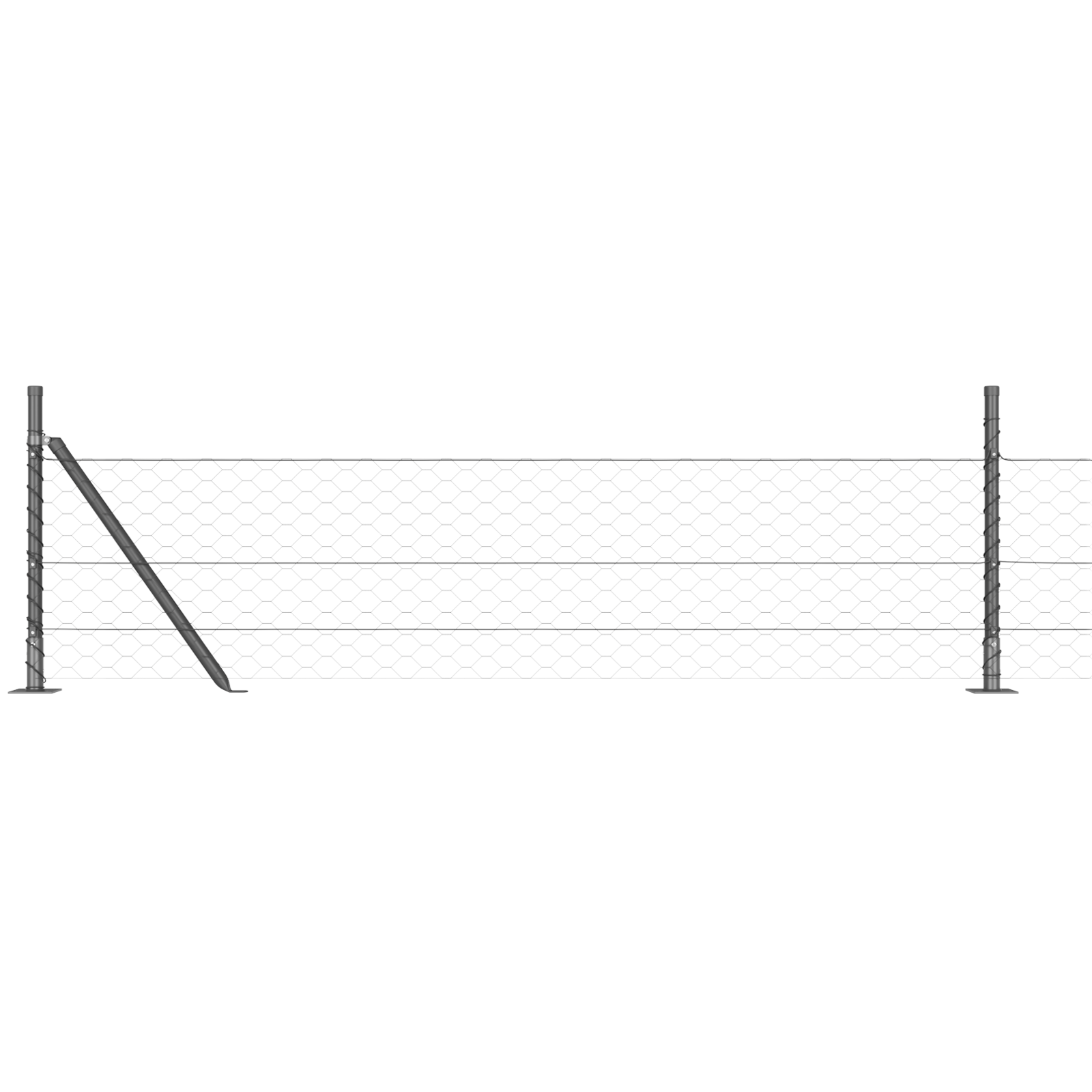 Hexagon Fence Grey 0.5x100 m Steel - Image 6