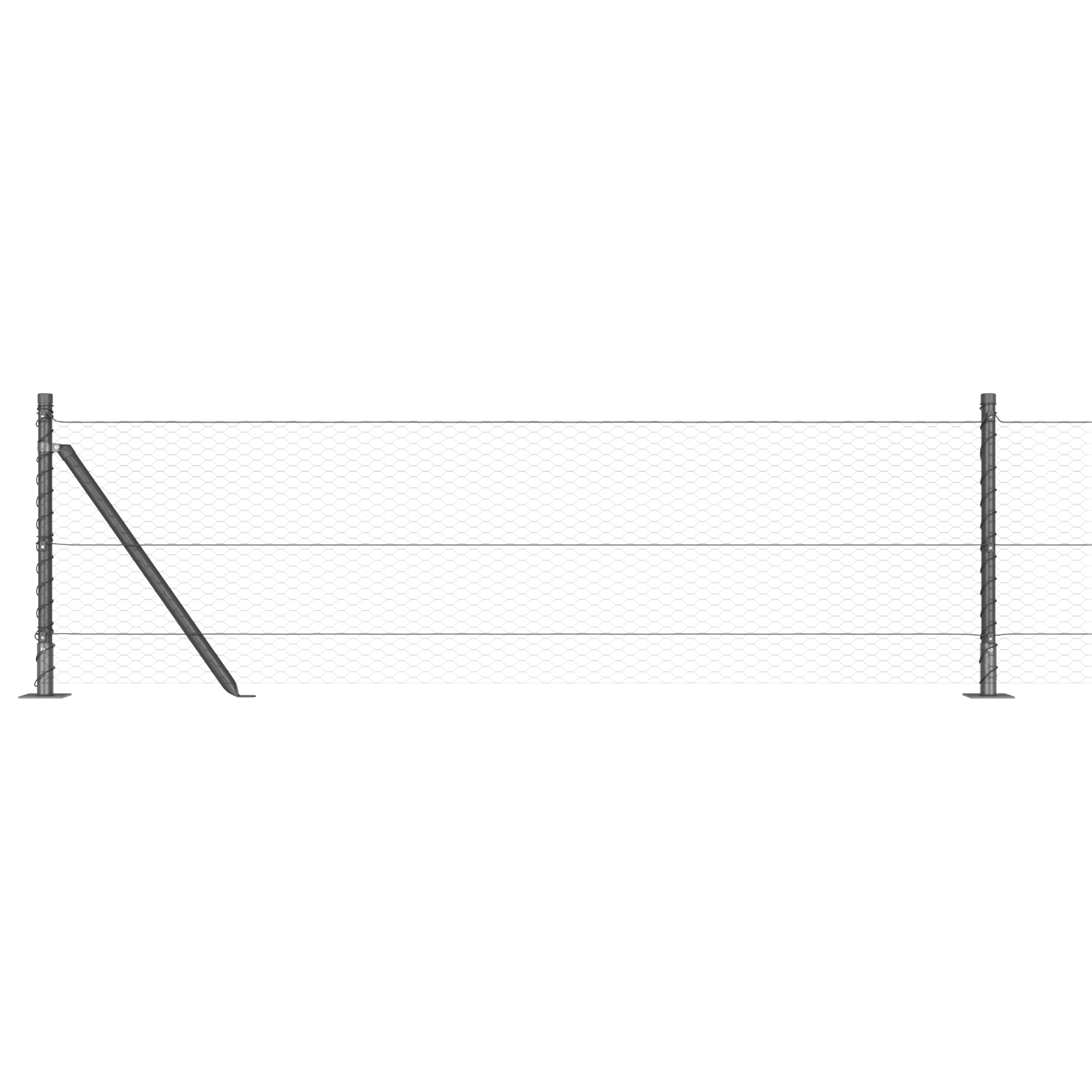 Hexagon Fence Grey 0.6x100 m Steel - Image 6