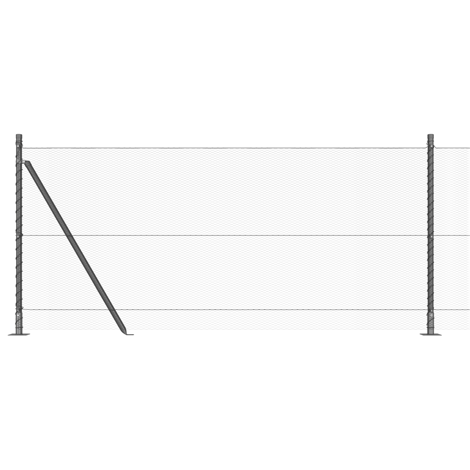 Hexagon Fence Grey 0.8x100 m Steel - Image 6