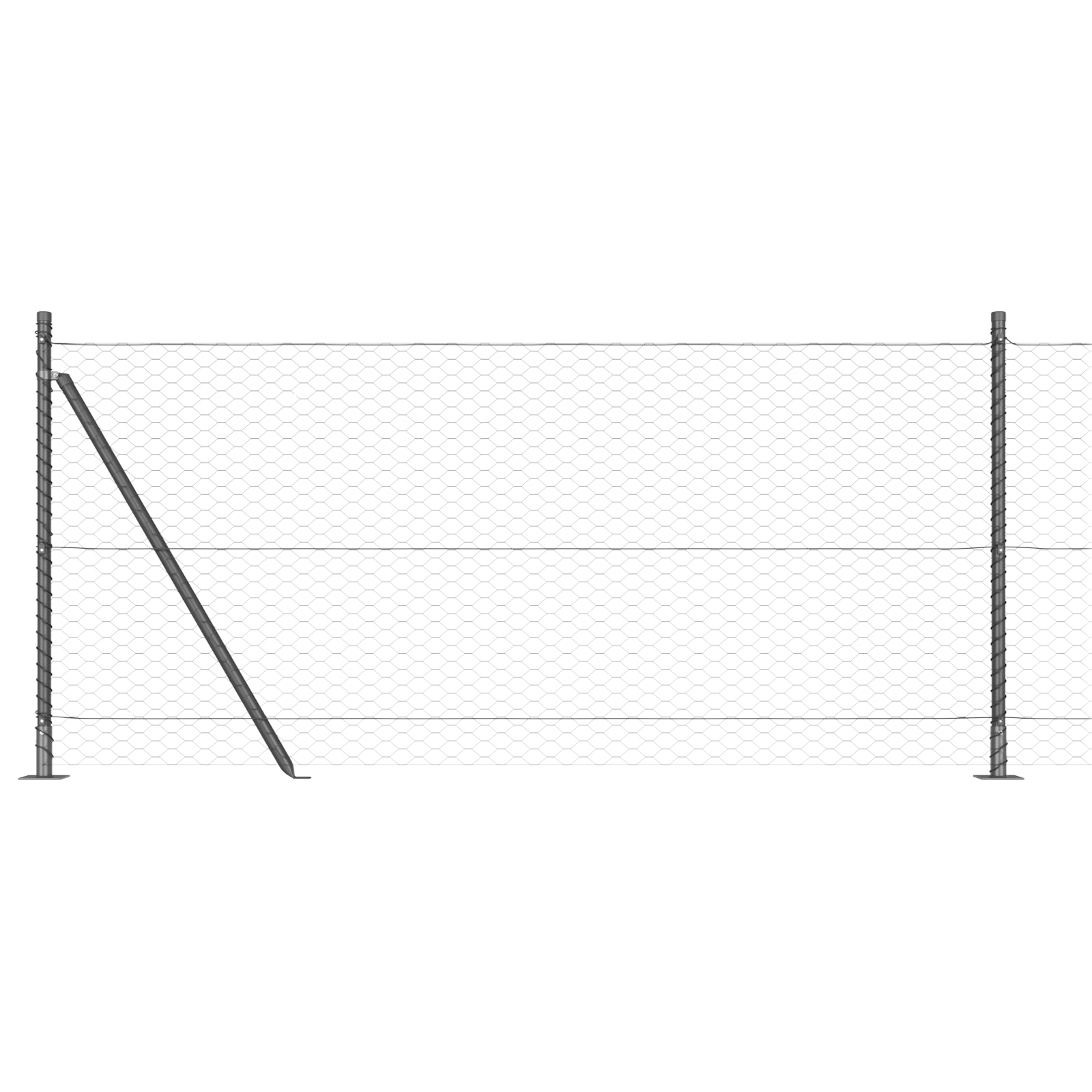 Hexagon Fence Grey 0.8x100 m Steel - Image 6