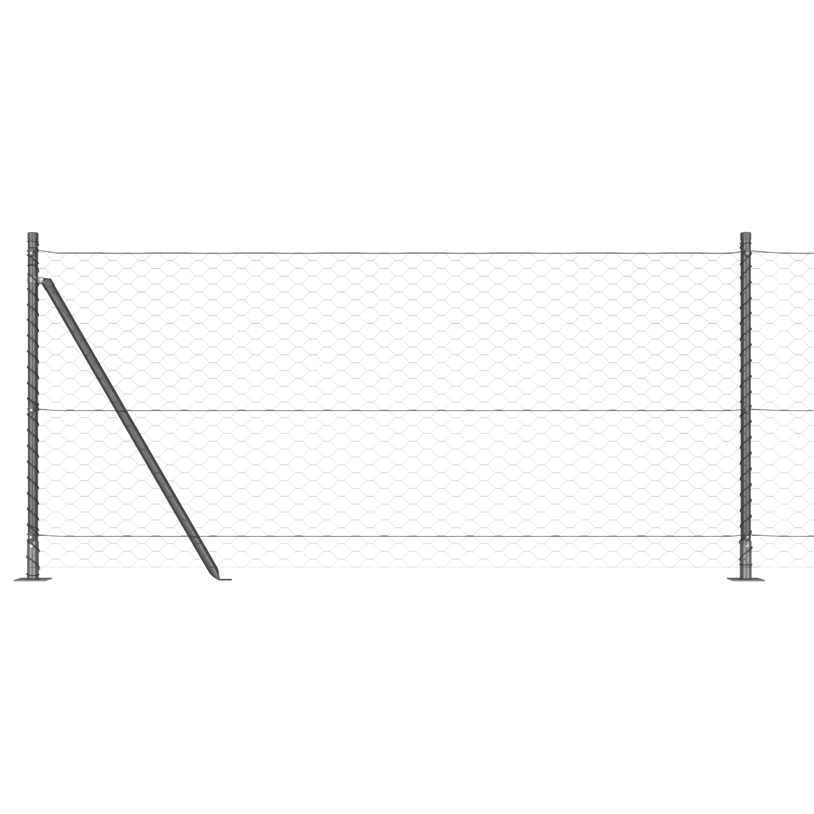 Hexagon Fence Grey 0.8x100 m Steel - Image 6