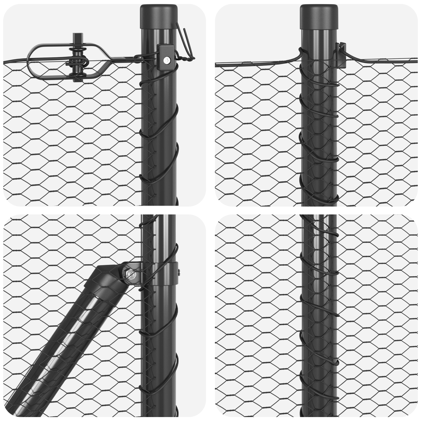 Hexagon Fence Grey 1x100 m Steel - Image 7
