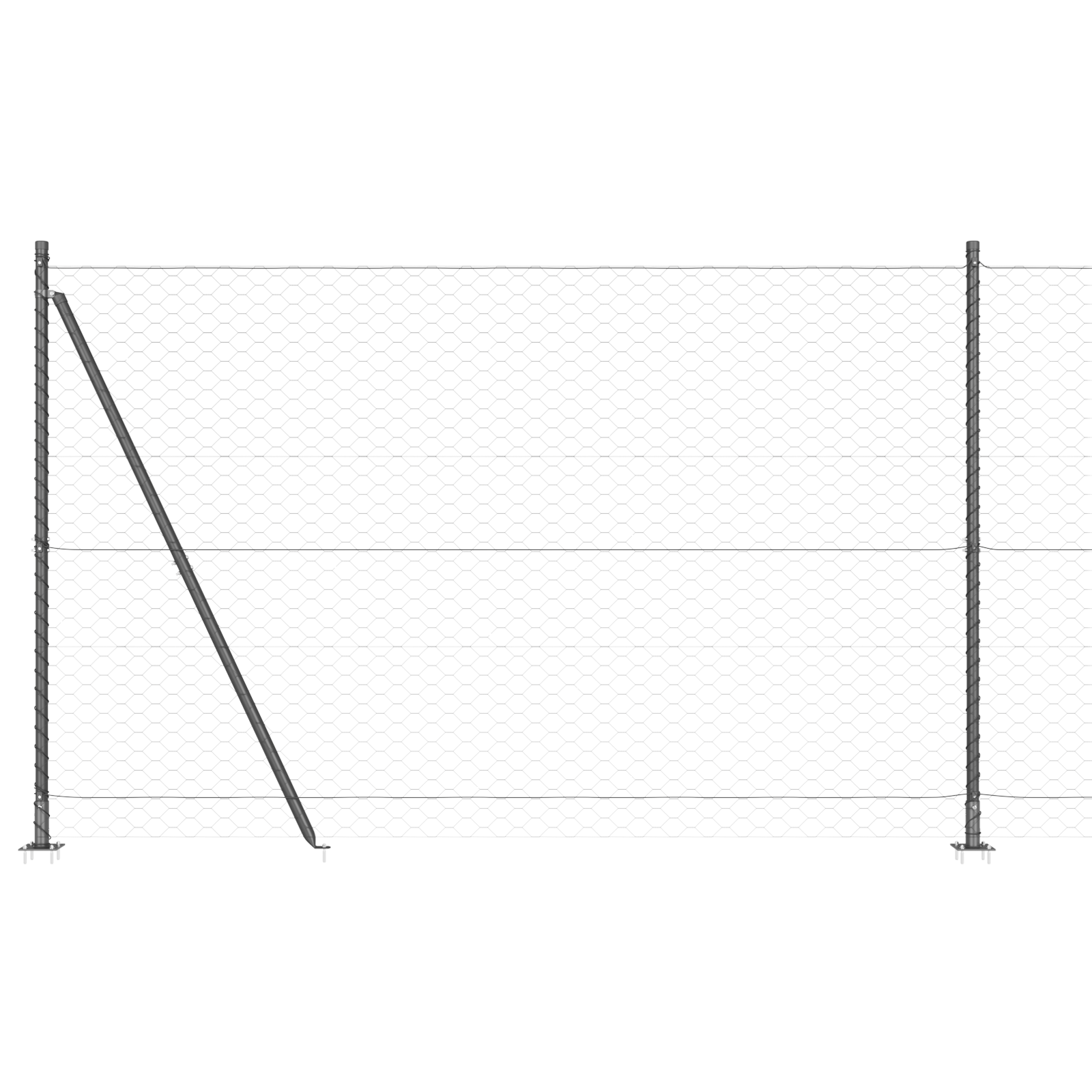 Hexagon Fence Grey 1.6 x 100 m Steel - Image 6
