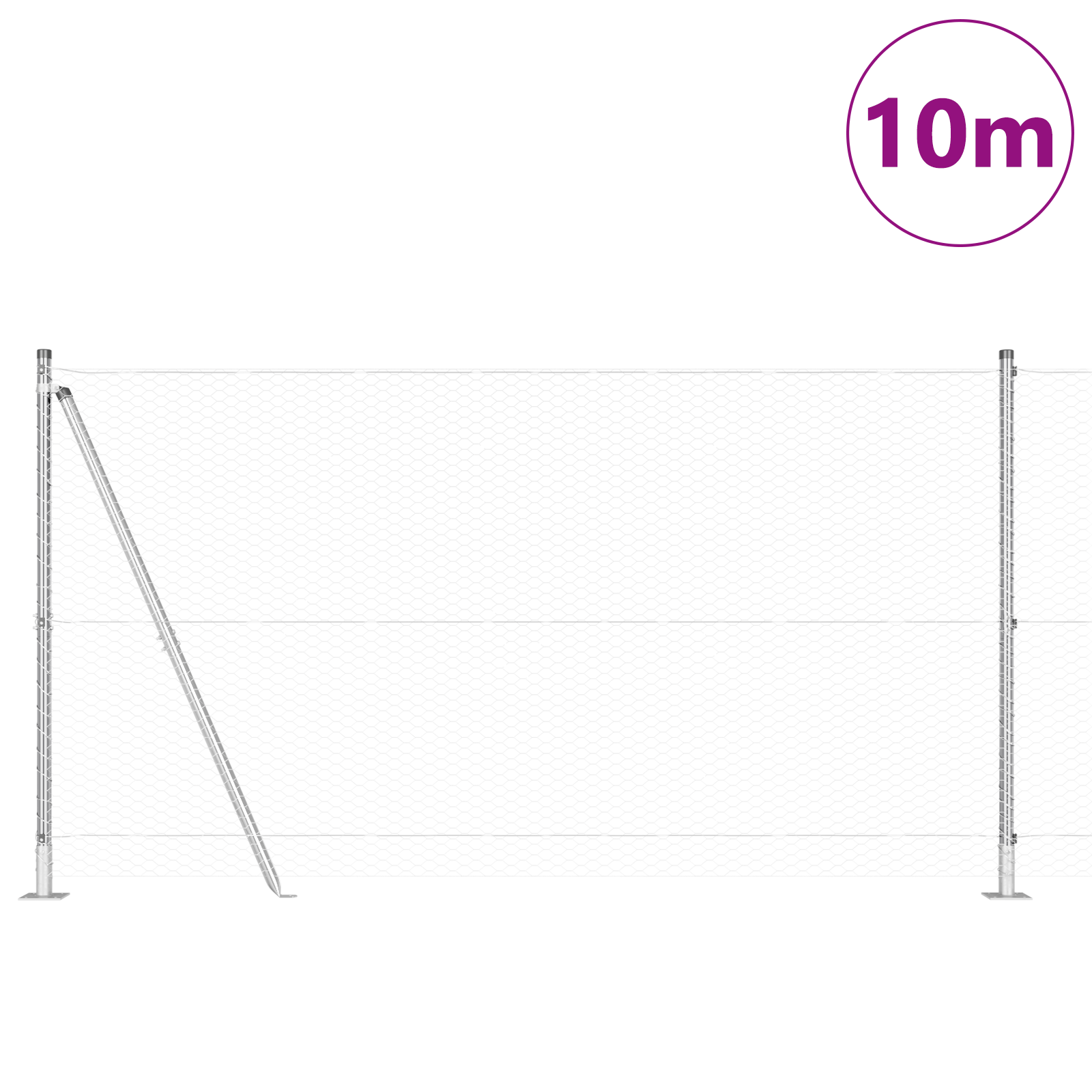 Hexagon Fence 1.2x10 m Galvanised Steel - Image 3
