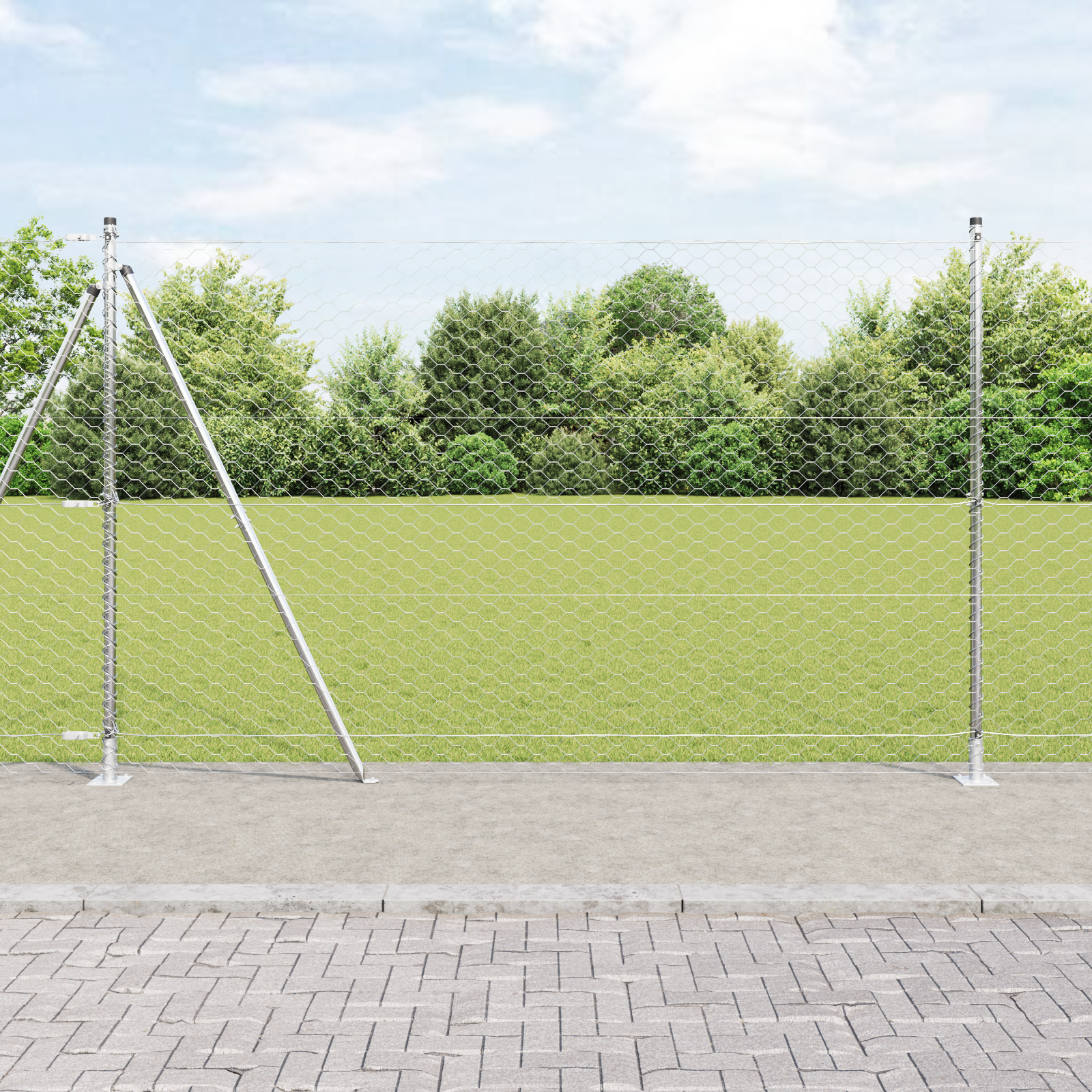 Thumbnail - vidaXL Sechseckzaun 1.4x10 m galvanisierter Stahl
