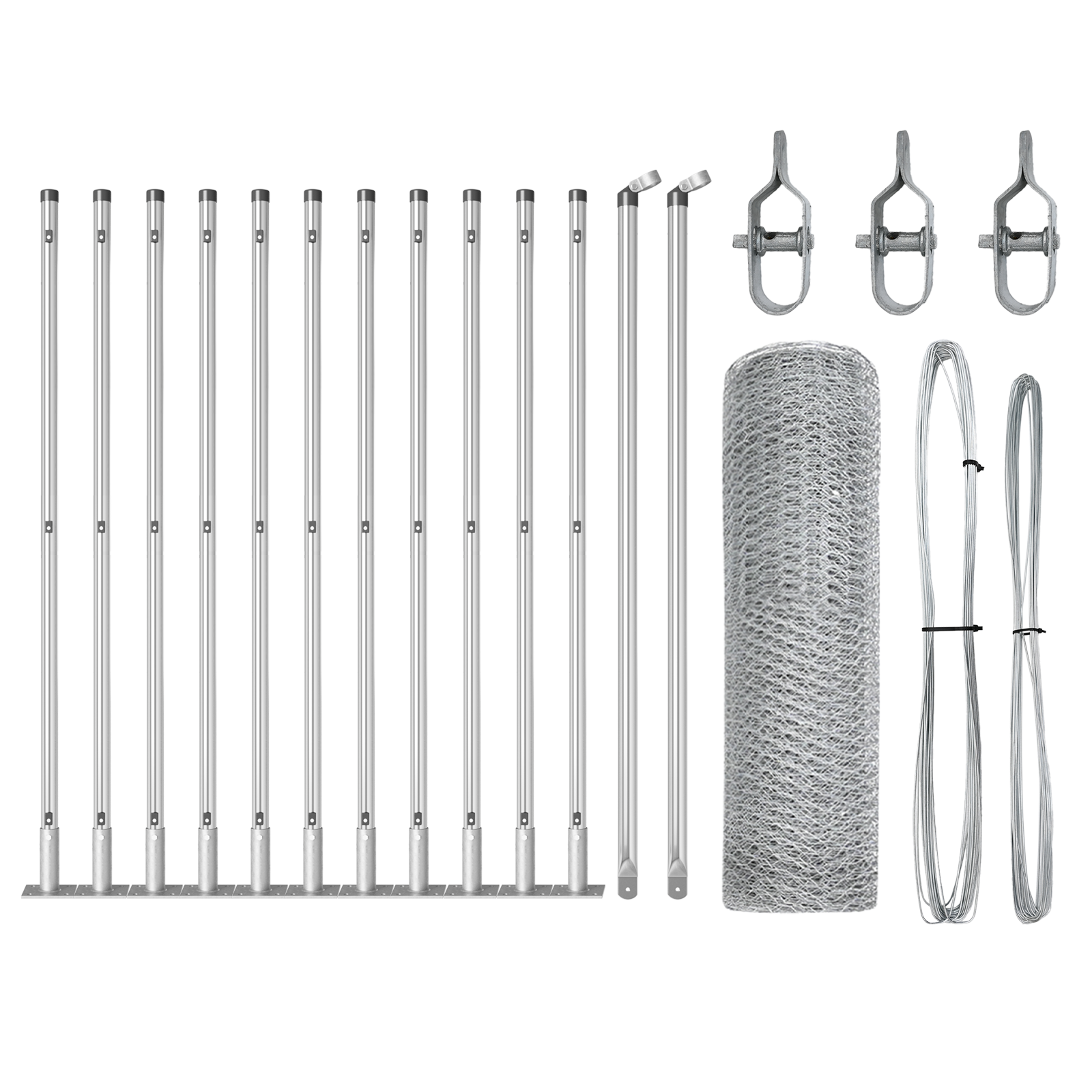 Fencing Set Set of 2 Galvanized Steel 25 x 0.5 m Durable - Image 2