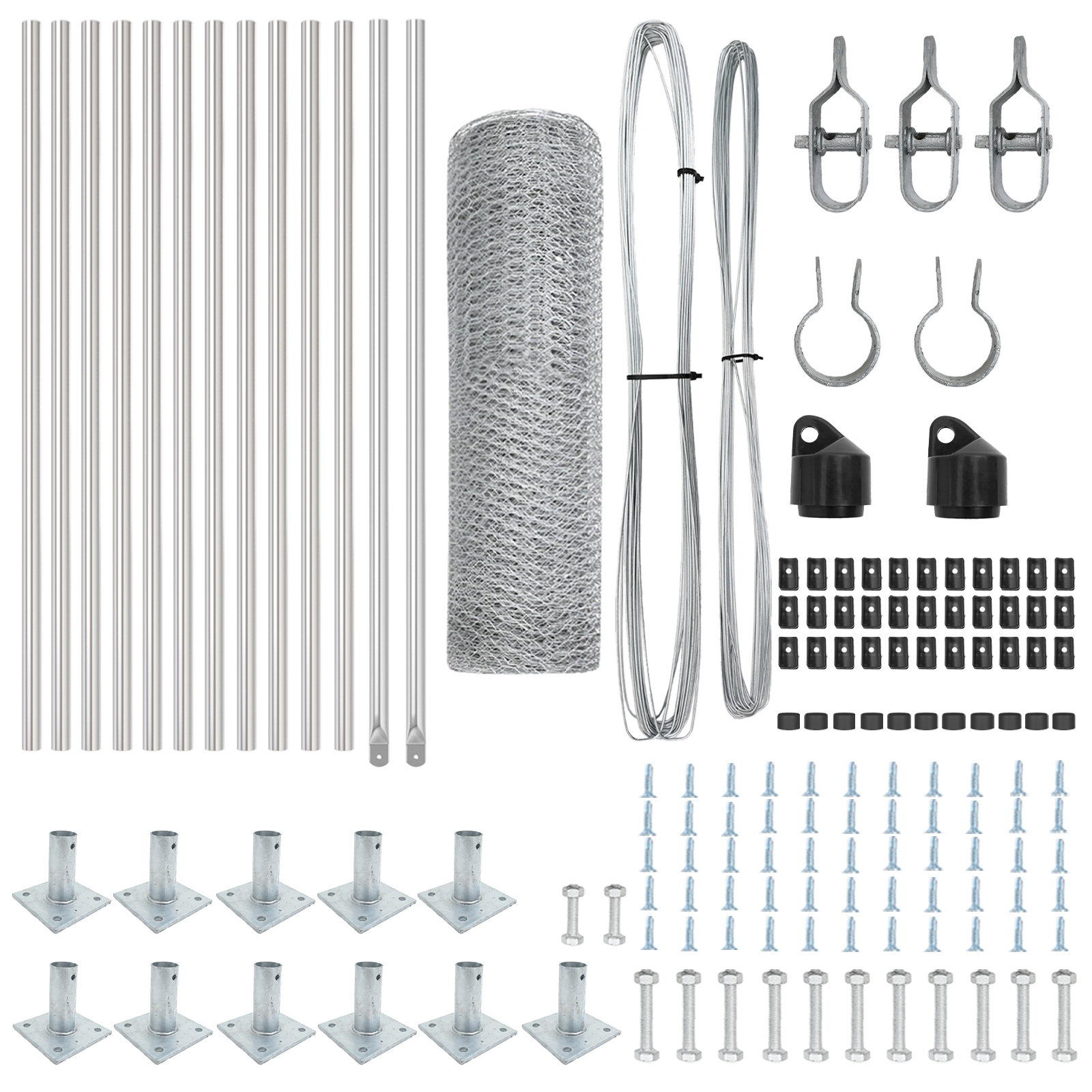 Fencing Set Set of 2 Galvanised steel 25 m long, 0.5 m high - Image 4
