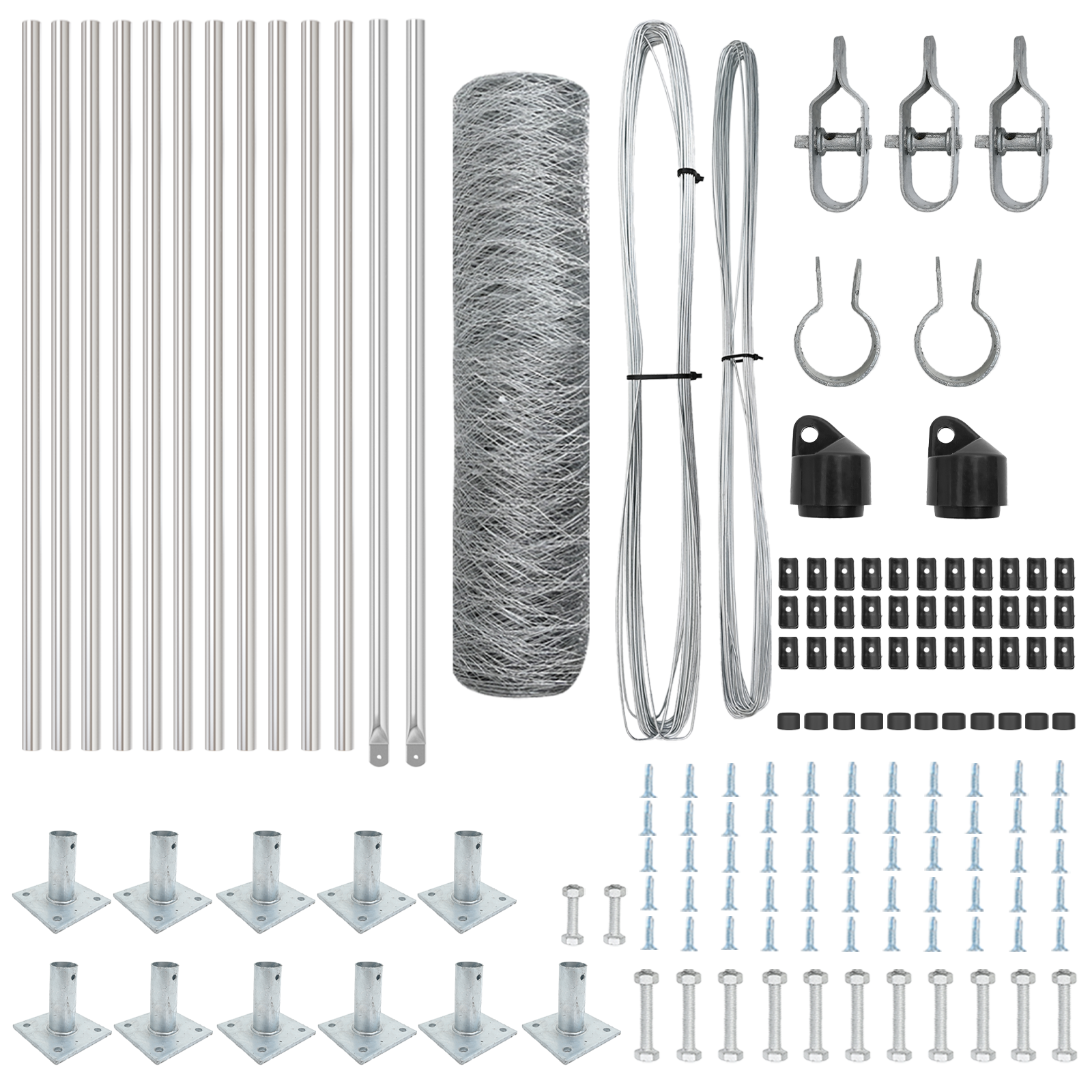 Fencing Set Set of 2 Galvanised Steel 25 x 0.5 m Tough - Image 4