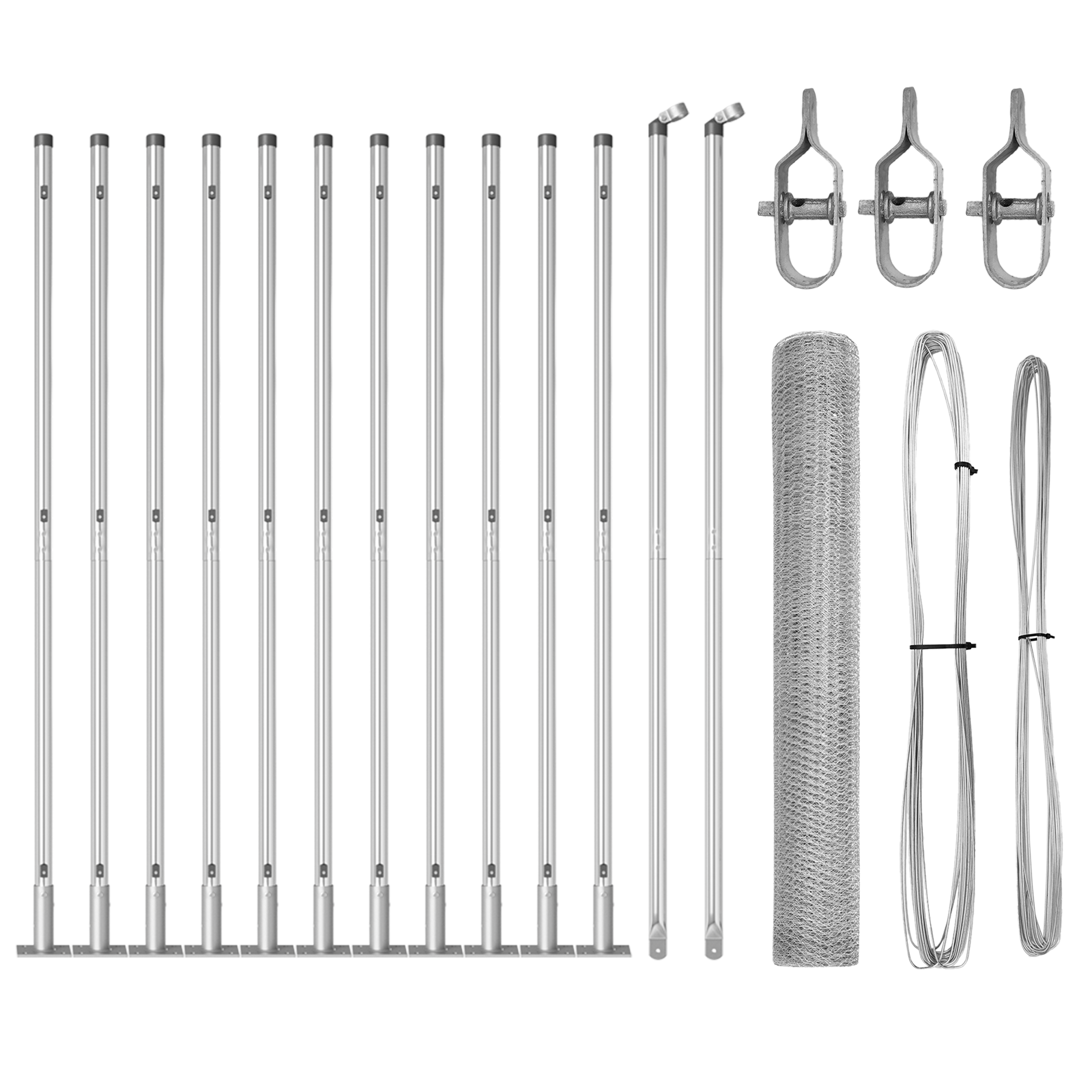 Fencing Set Set of 2 Galvanised Steel 25 x 1.2 m Durable - Image 2