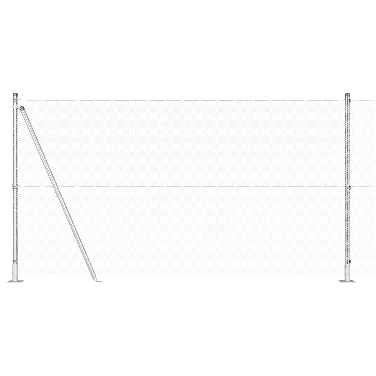 Fencing Set Set of 2 Galvanised Steel 25 x 1.2 m Durable - Image 6